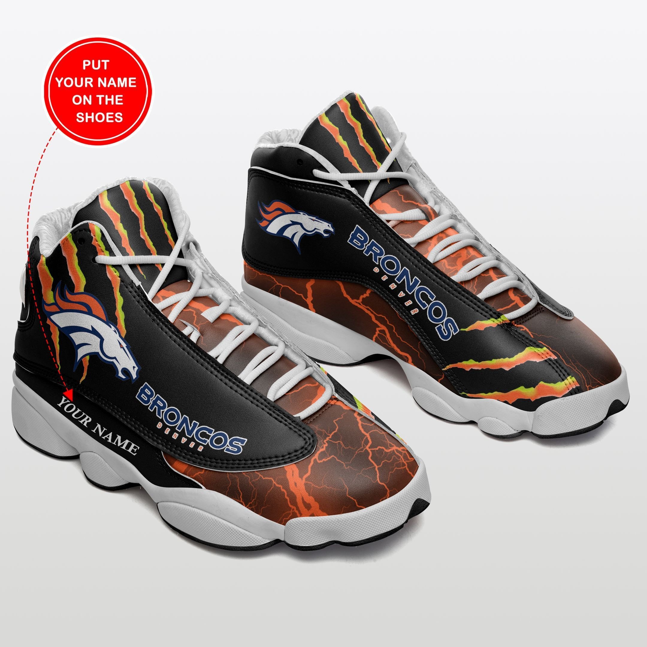 JWFancy Denver Broncos NFL AJ13 Sneakers Shoes For Men And Women
