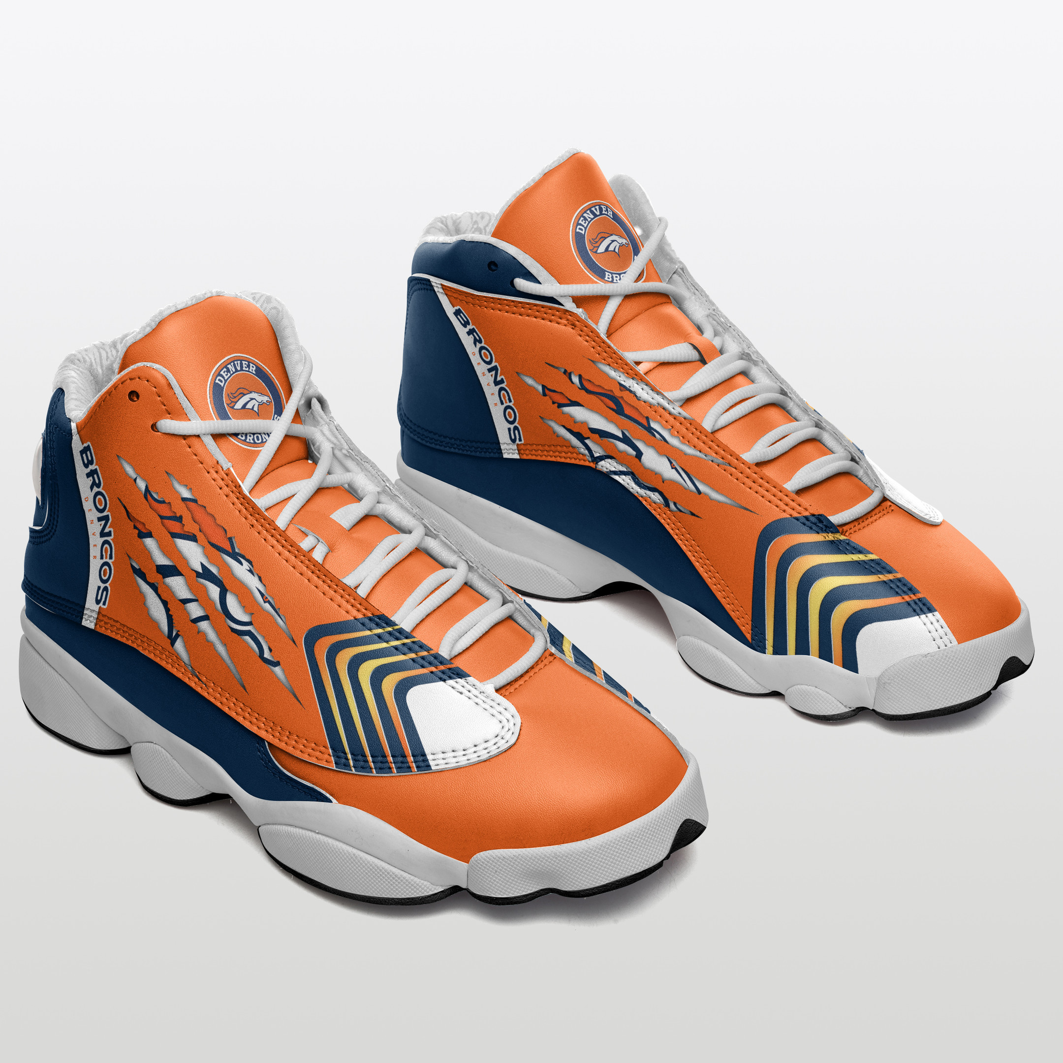 JWFancy Denver Broncos NFL AJ13 Sneakers Shoes For Men And Women