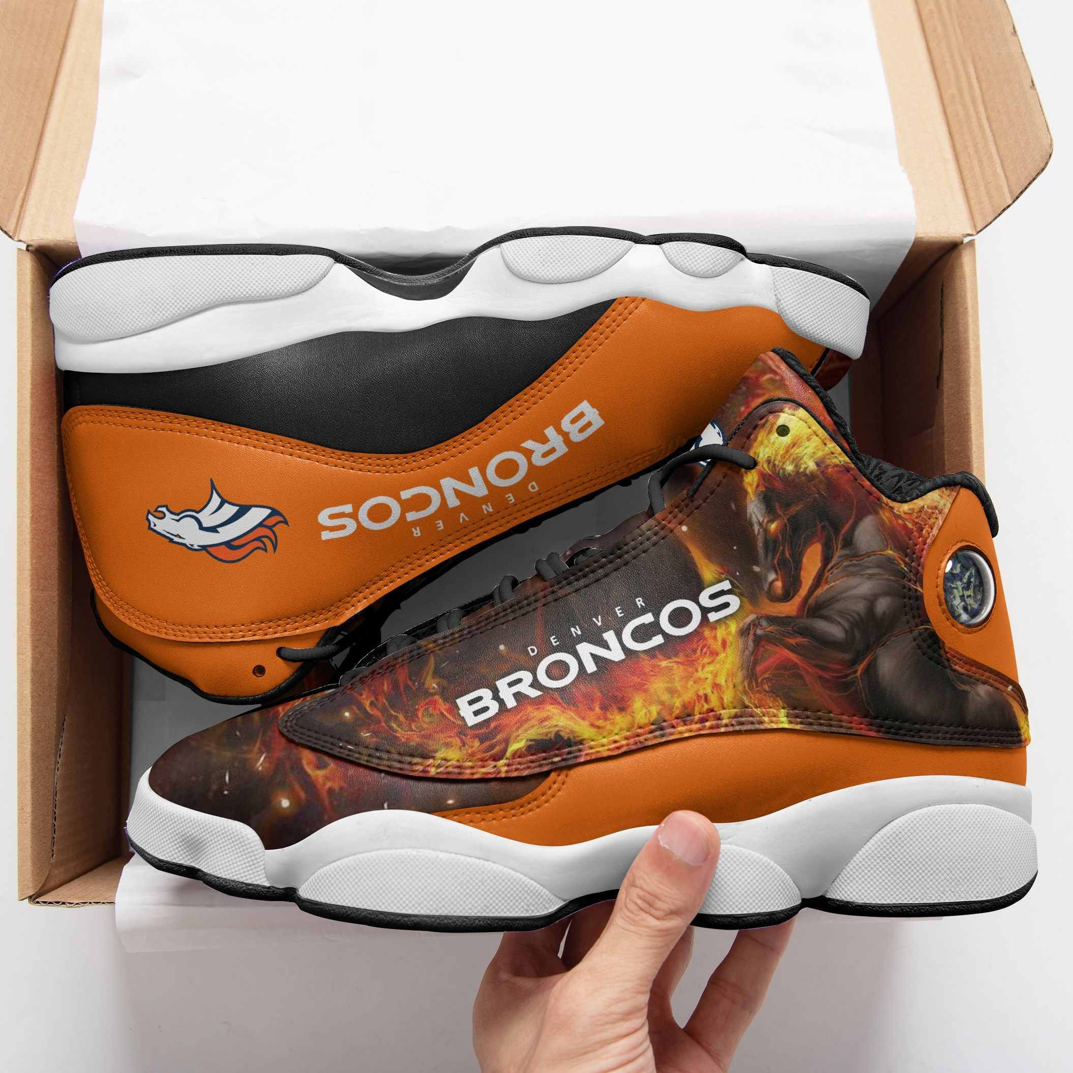 JWFancy Denver Broncos NFL AJ13 Sneakers Shoes For Men And Women