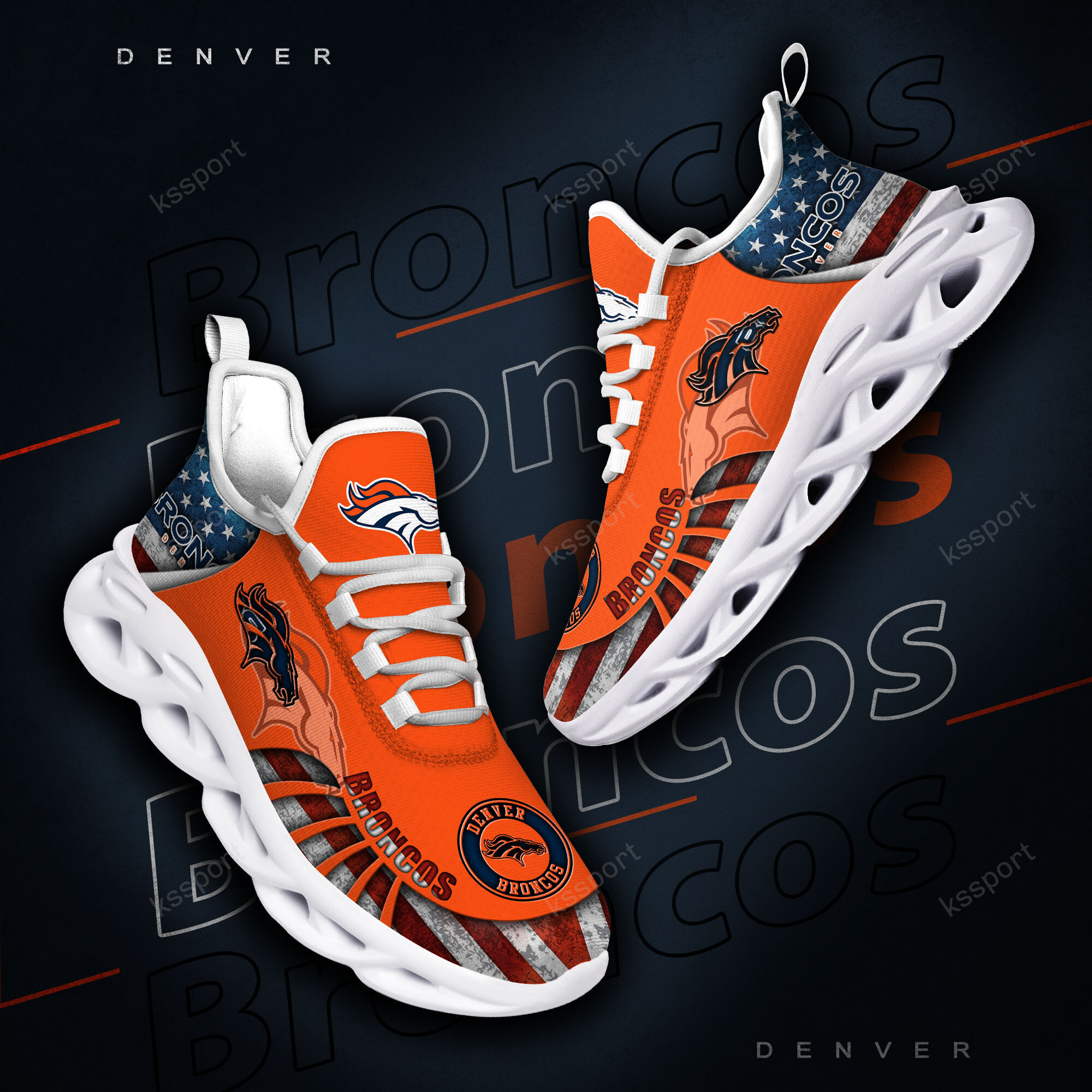 JWFancy Denver Broncos NFL Max Soul Shoes Sneakers For Men And Women
