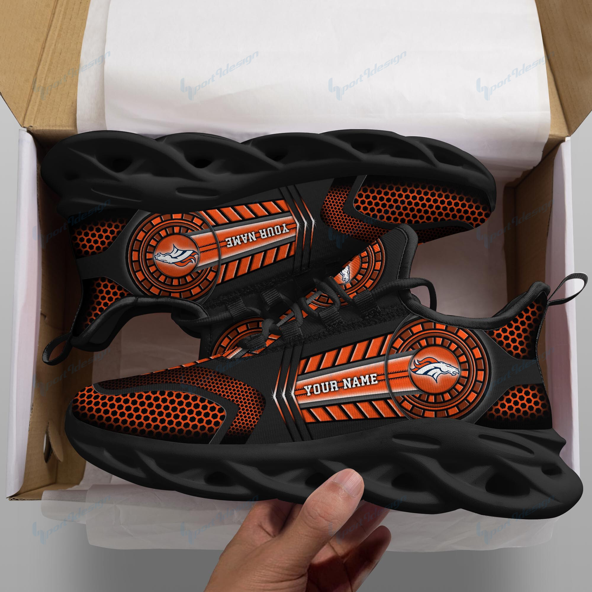 JWFancy Denver Broncos NFL Max Soul Shoes Sneakers For Men And Women
