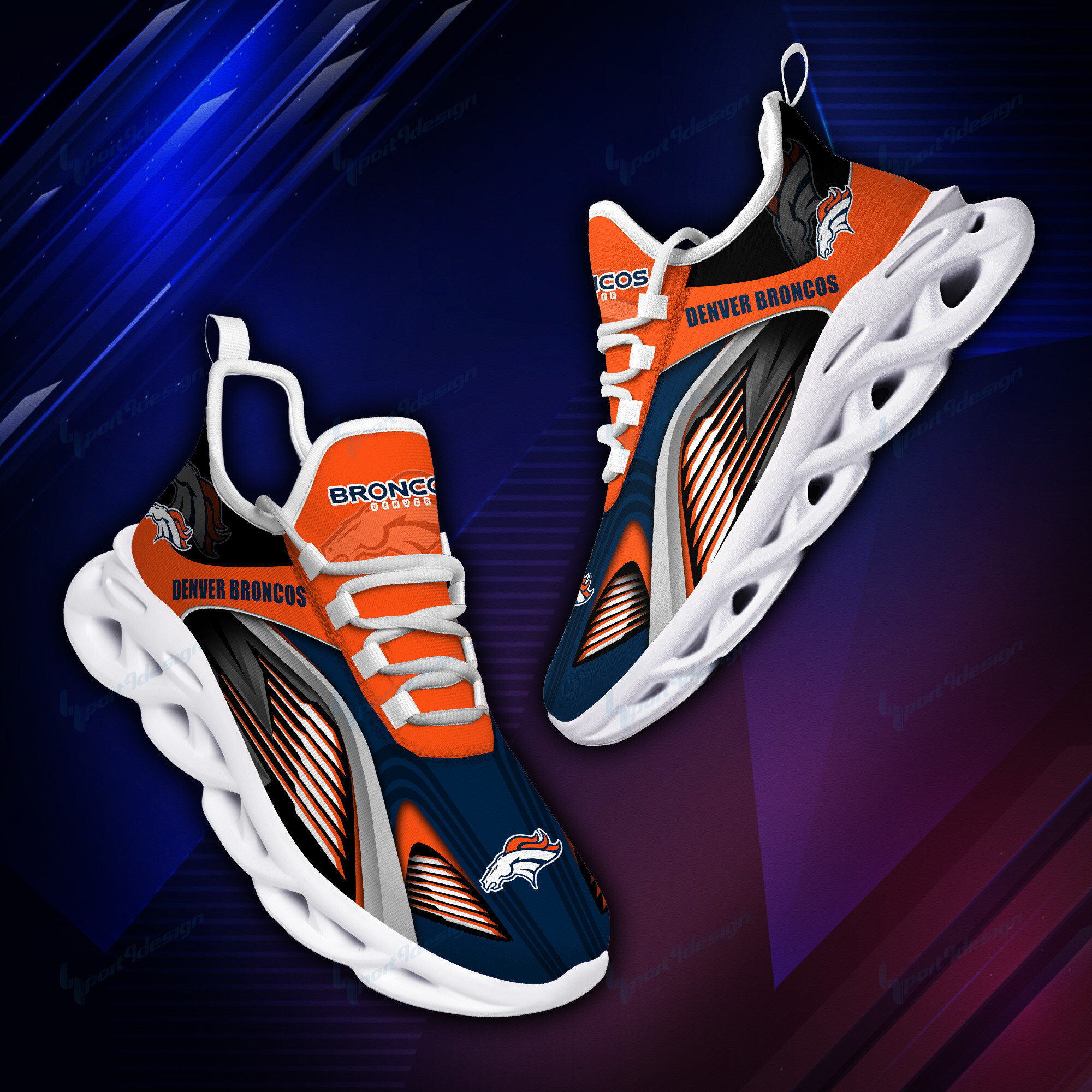 JWFancy Denver Broncos NFL Max Soul Shoes Sneakers For Men And Women