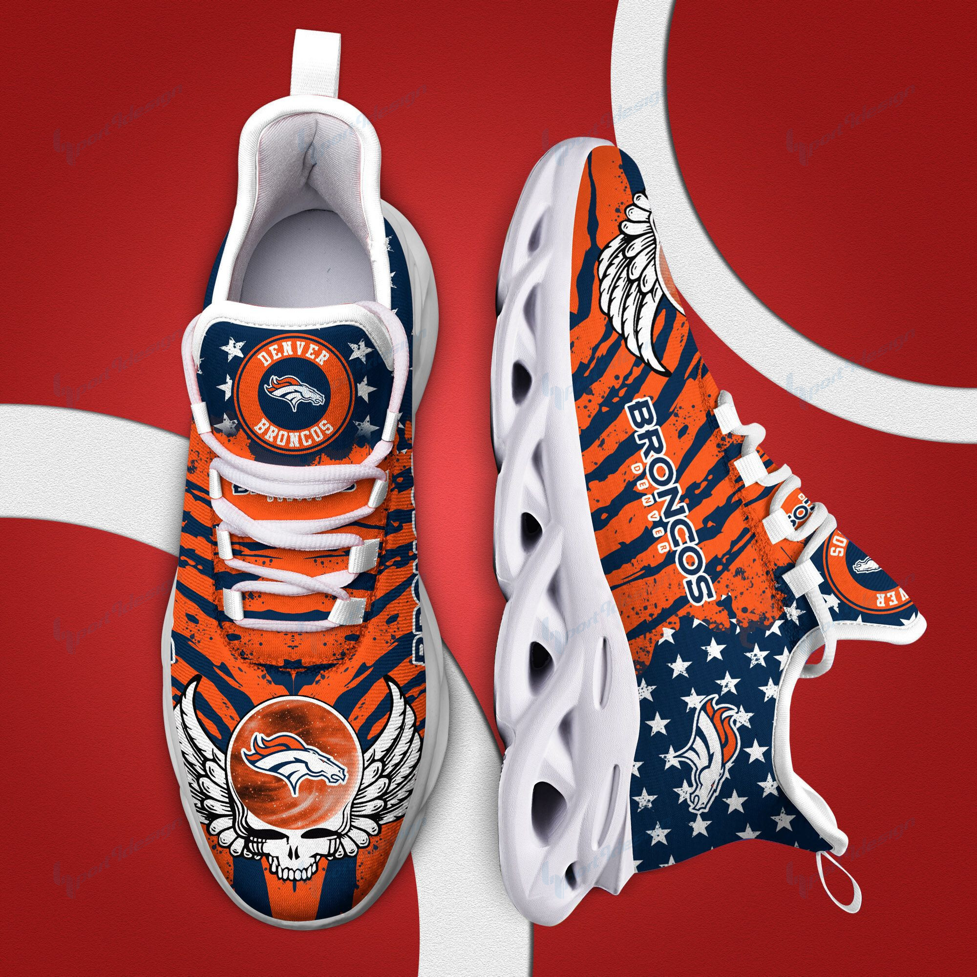 JWFancy Denver Broncos NFL Max Soul Shoes Sneakers For Men And Women