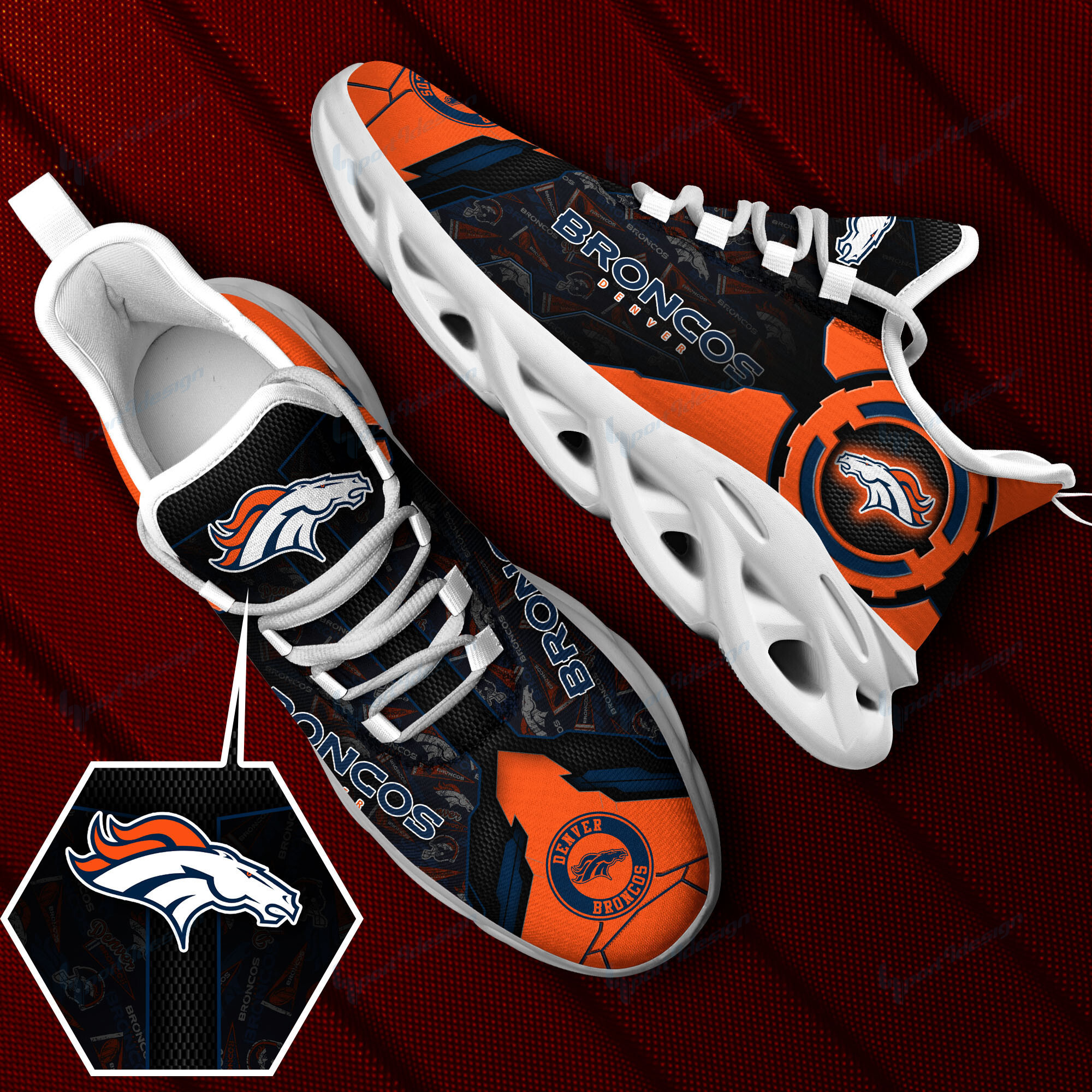 JWFancy Denver Broncos NFL Max Soul Shoes Sneakers For Men And Women