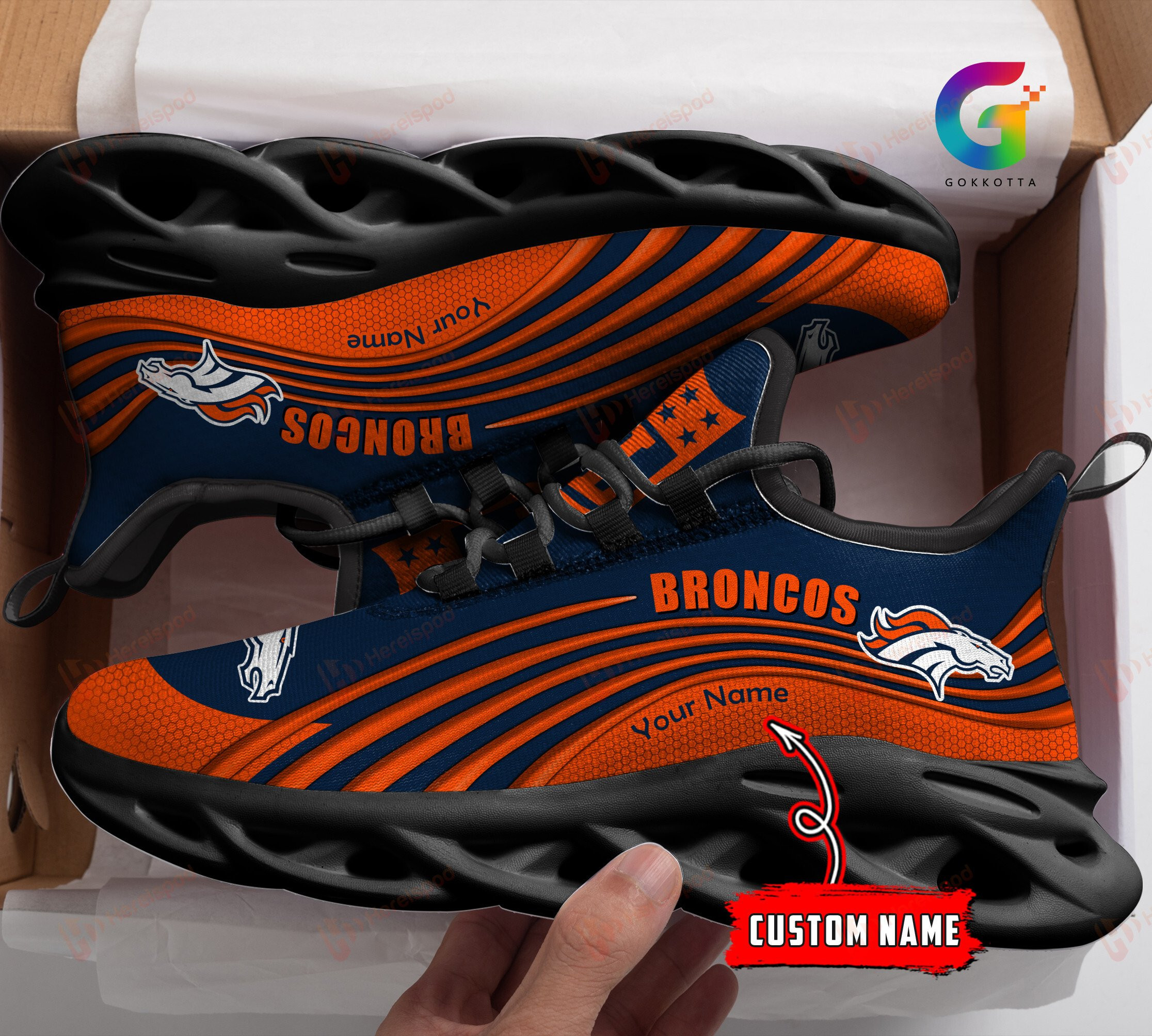 JWFancy Denver Broncos NFL Max Soul Shoes Sneakers For Men And Women