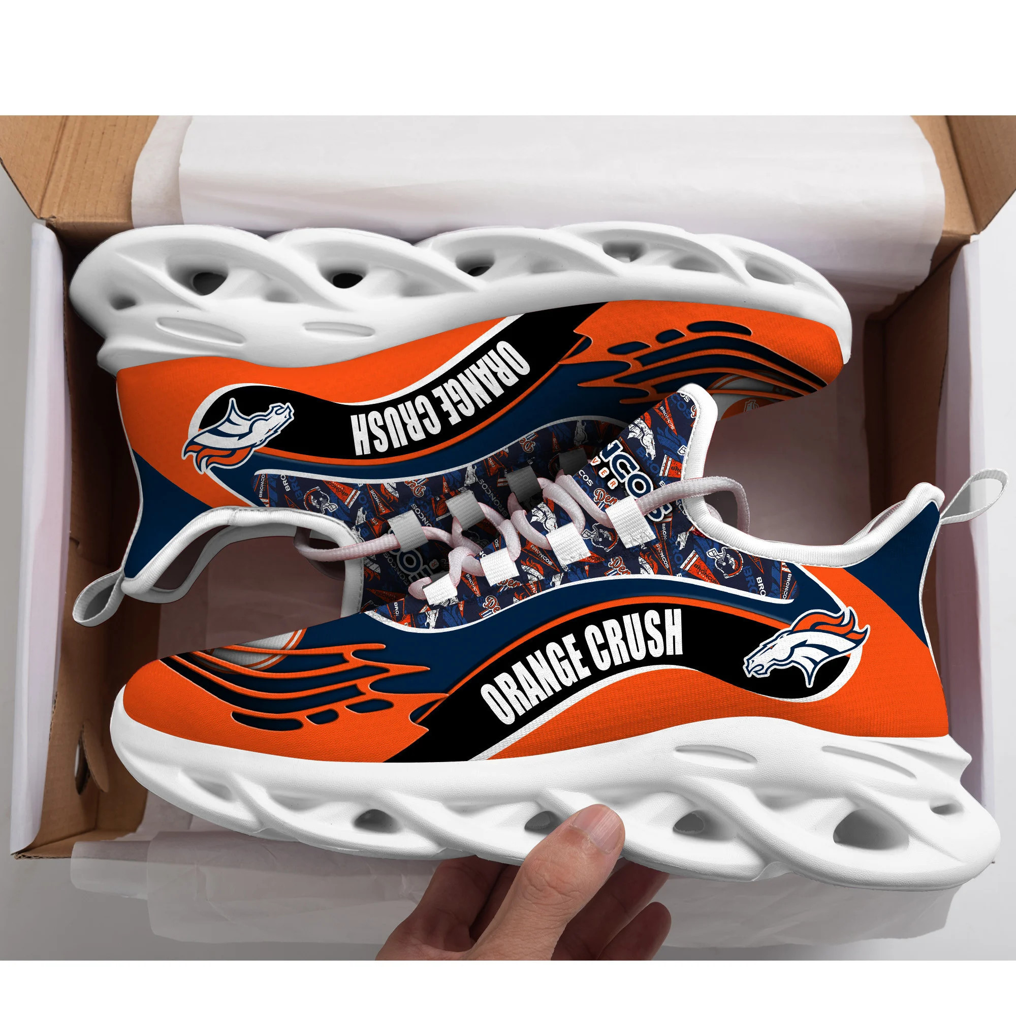 JWFancy Denver Broncos NFL Max Soul Shoes Sneakers For Men And Women