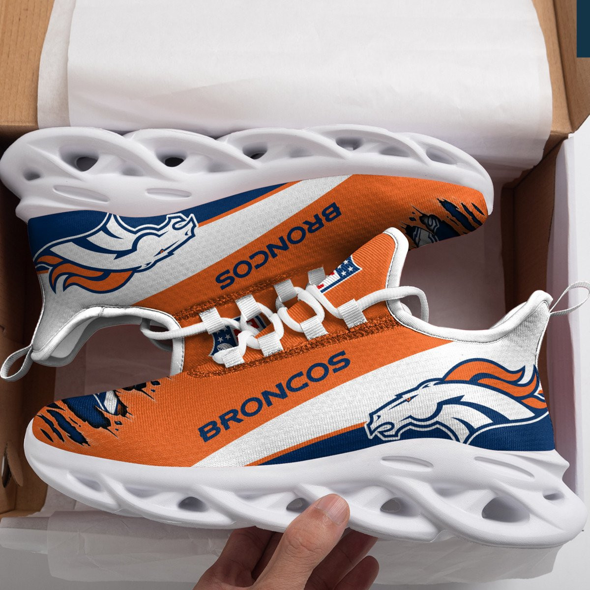 JWFancy Denver Broncos NFL Max Soul Shoes Sneakers For Men And Women