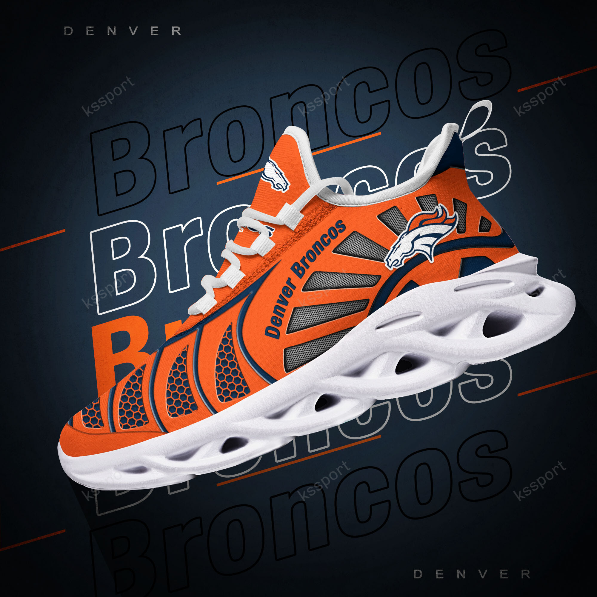 JWFancy Denver Broncos NFL Max Soul Shoes Sneakers For Men And Women