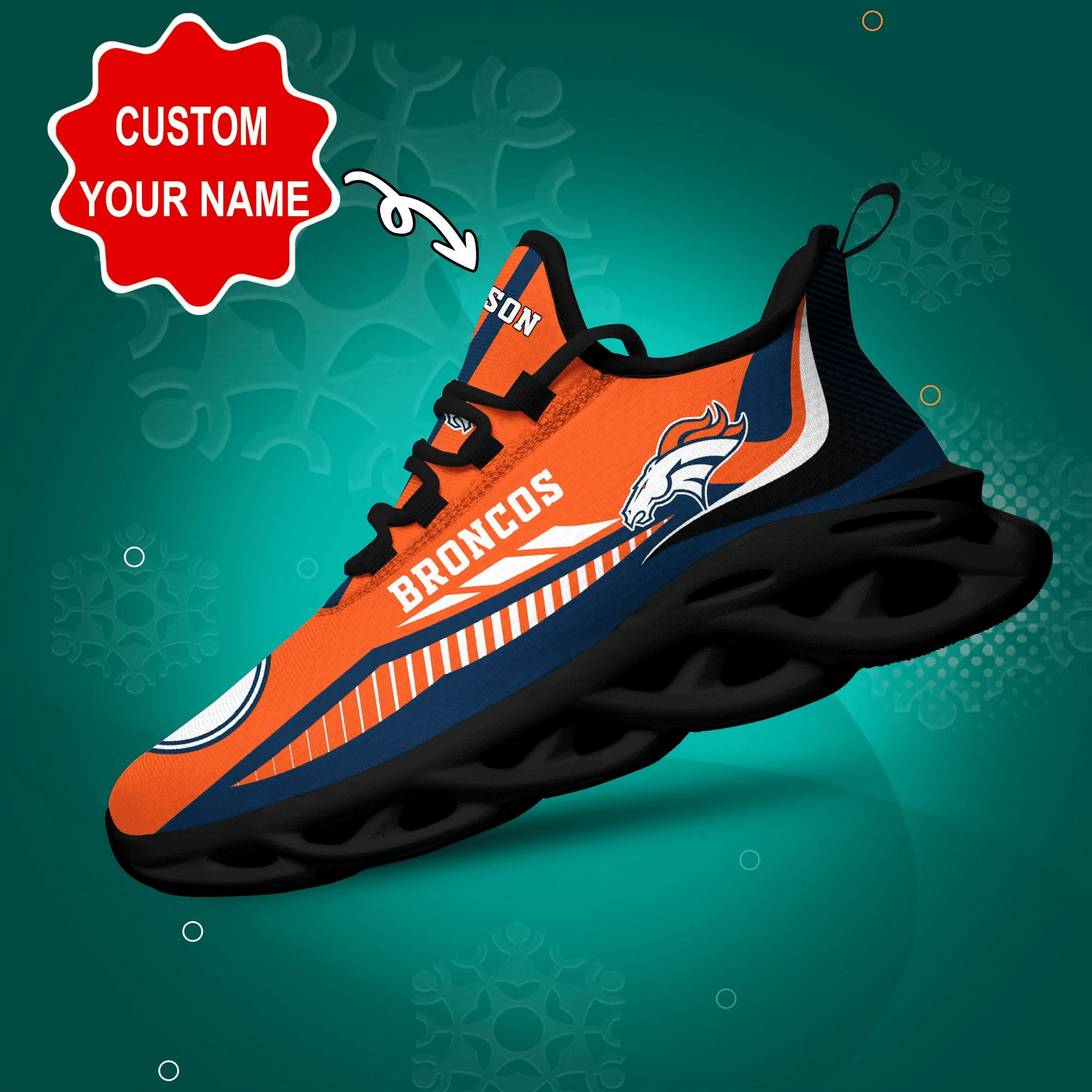JWFancy Denver Broncos NFL Max Soul Shoes Sneakers For Men And Women
