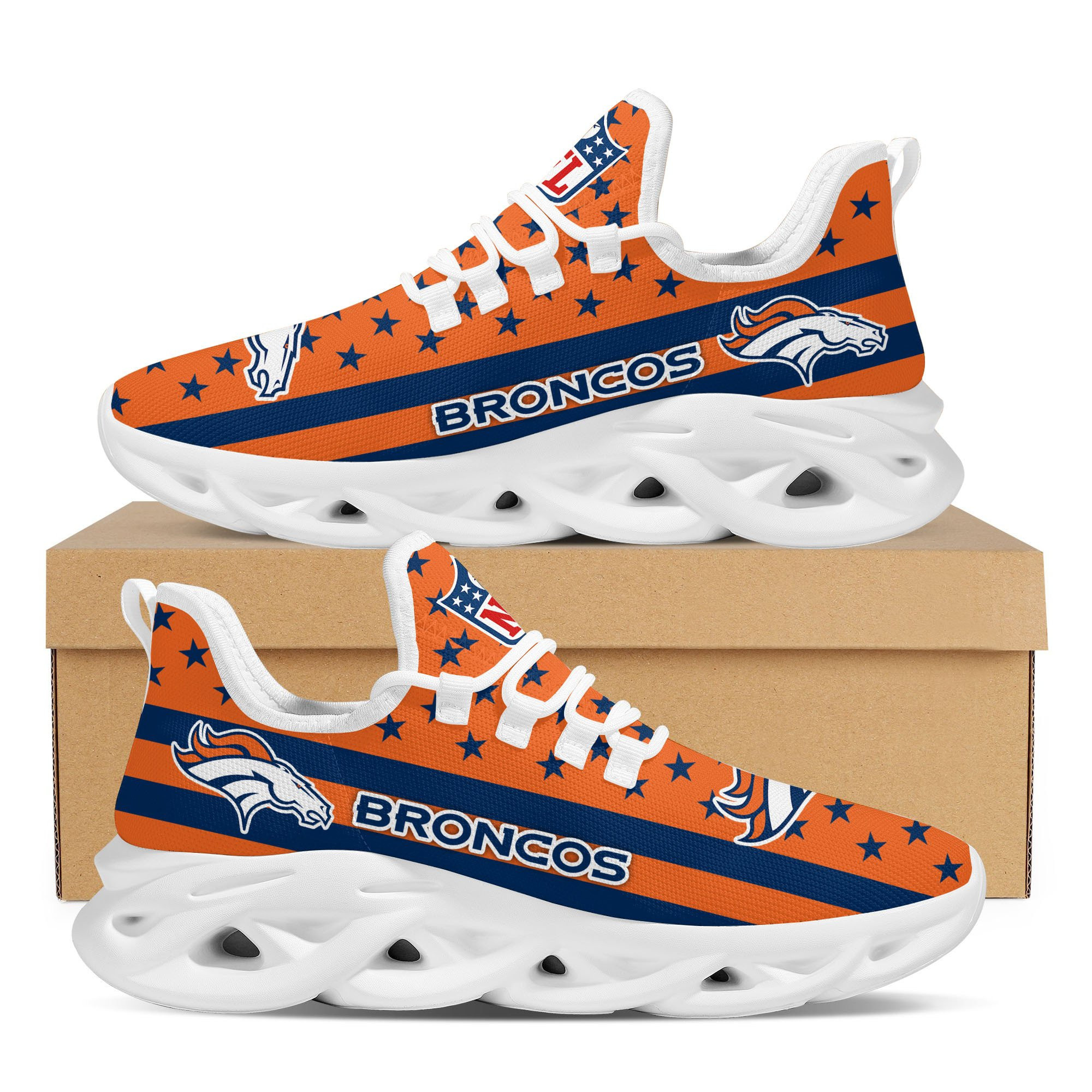 JWFancy Denver Broncos NFL Max Soul Shoes Sneakers For Men And Women