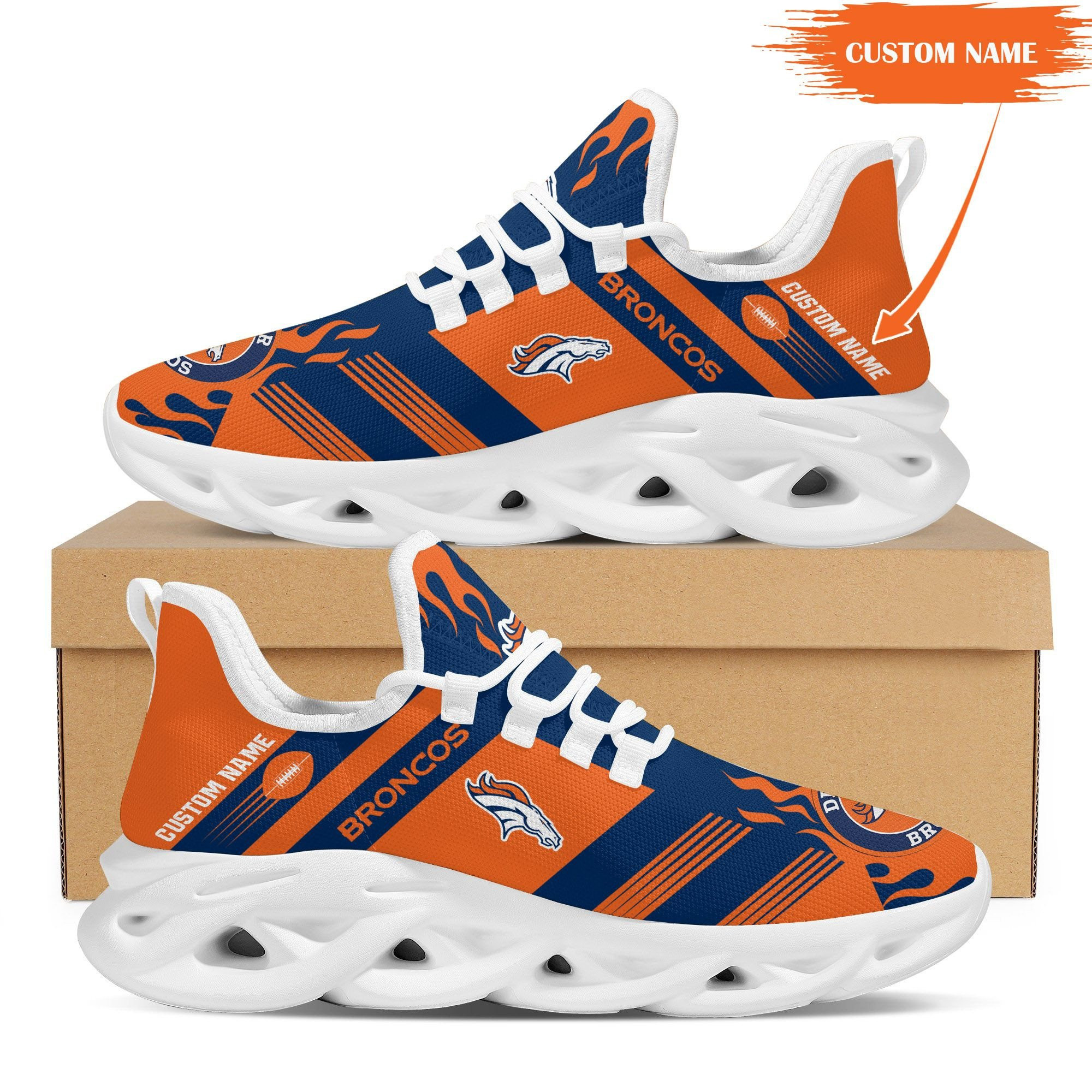 JWFancy Denver Broncos NFL Max Soul Shoes Sneakers For Men And Women