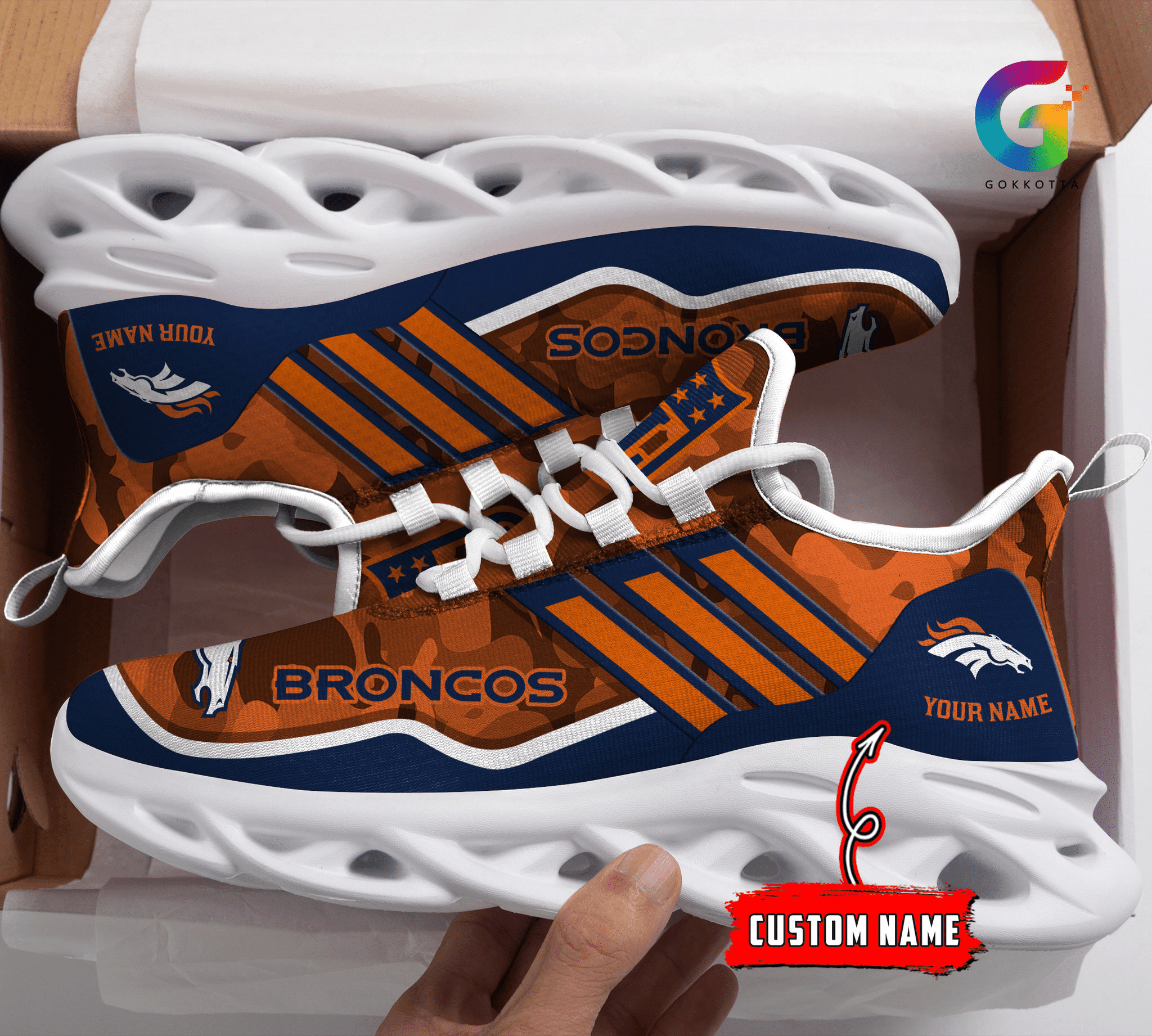 JWFancy Denver Broncos NFL Max Soul Shoes Sneakers For Men And Women