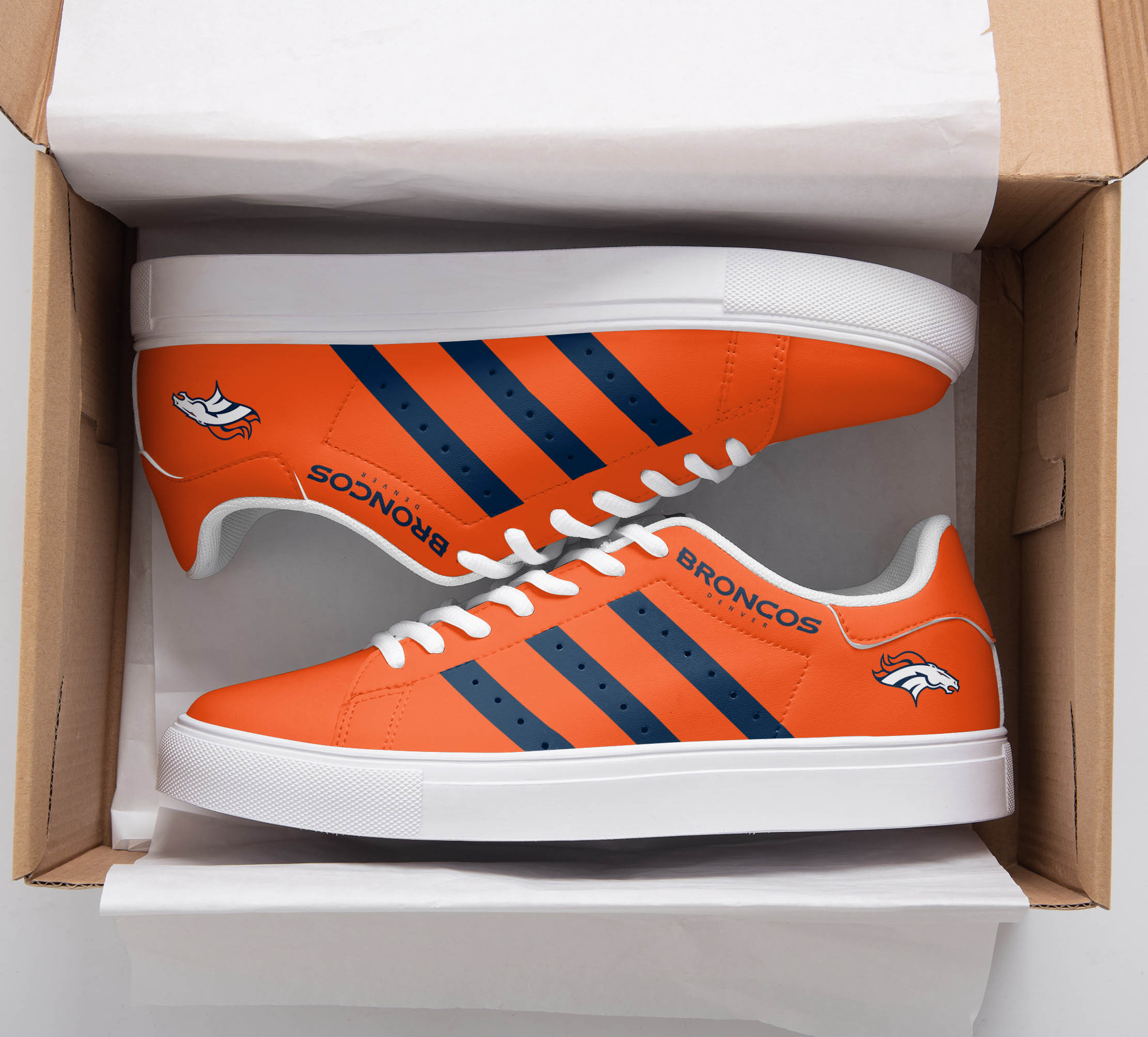 JWFancy Denver Broncos Skate Stan Shoes Sneakes For Men And Women