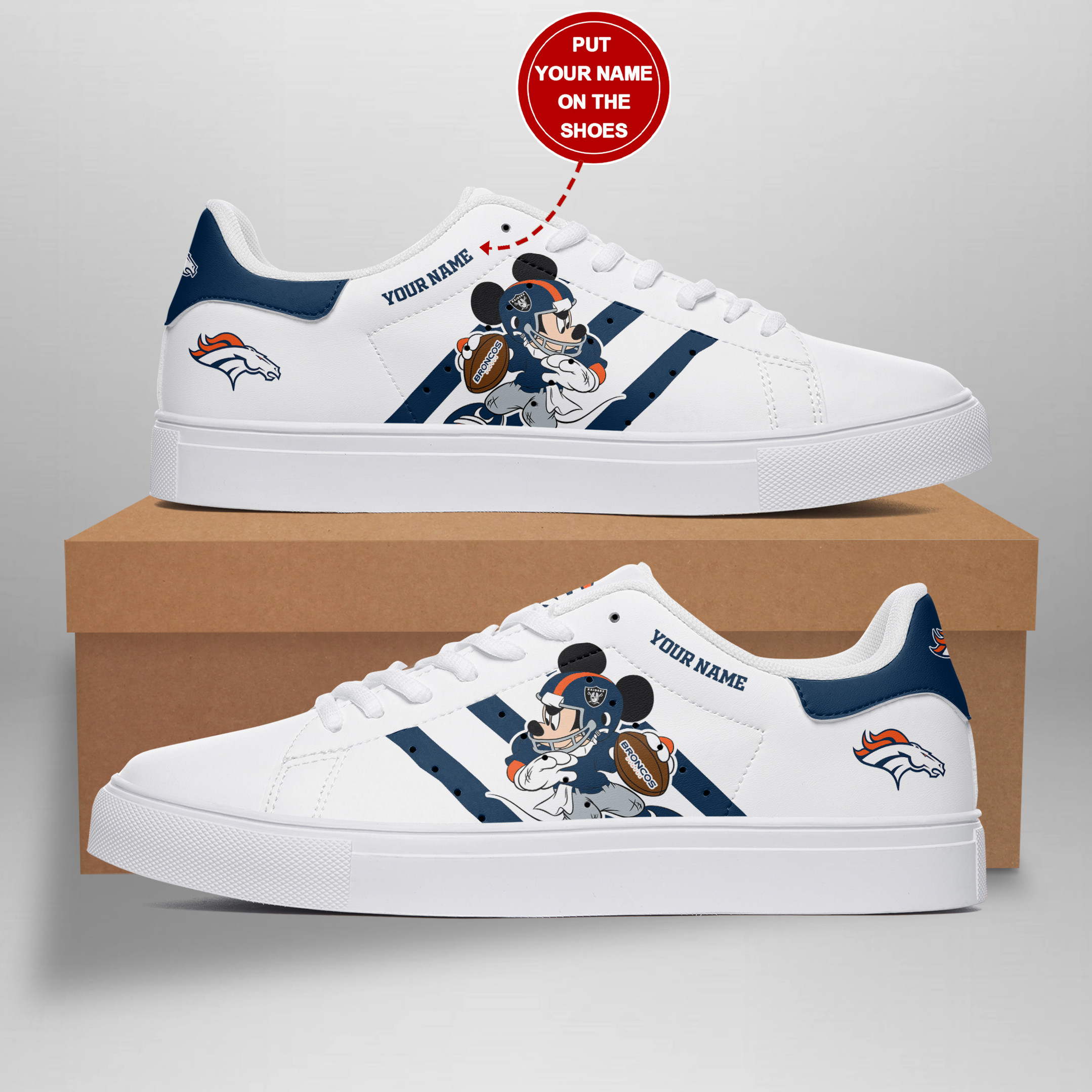 JWFancy Denver Broncos Skate Stan Shoes Sneakes For Men And Women