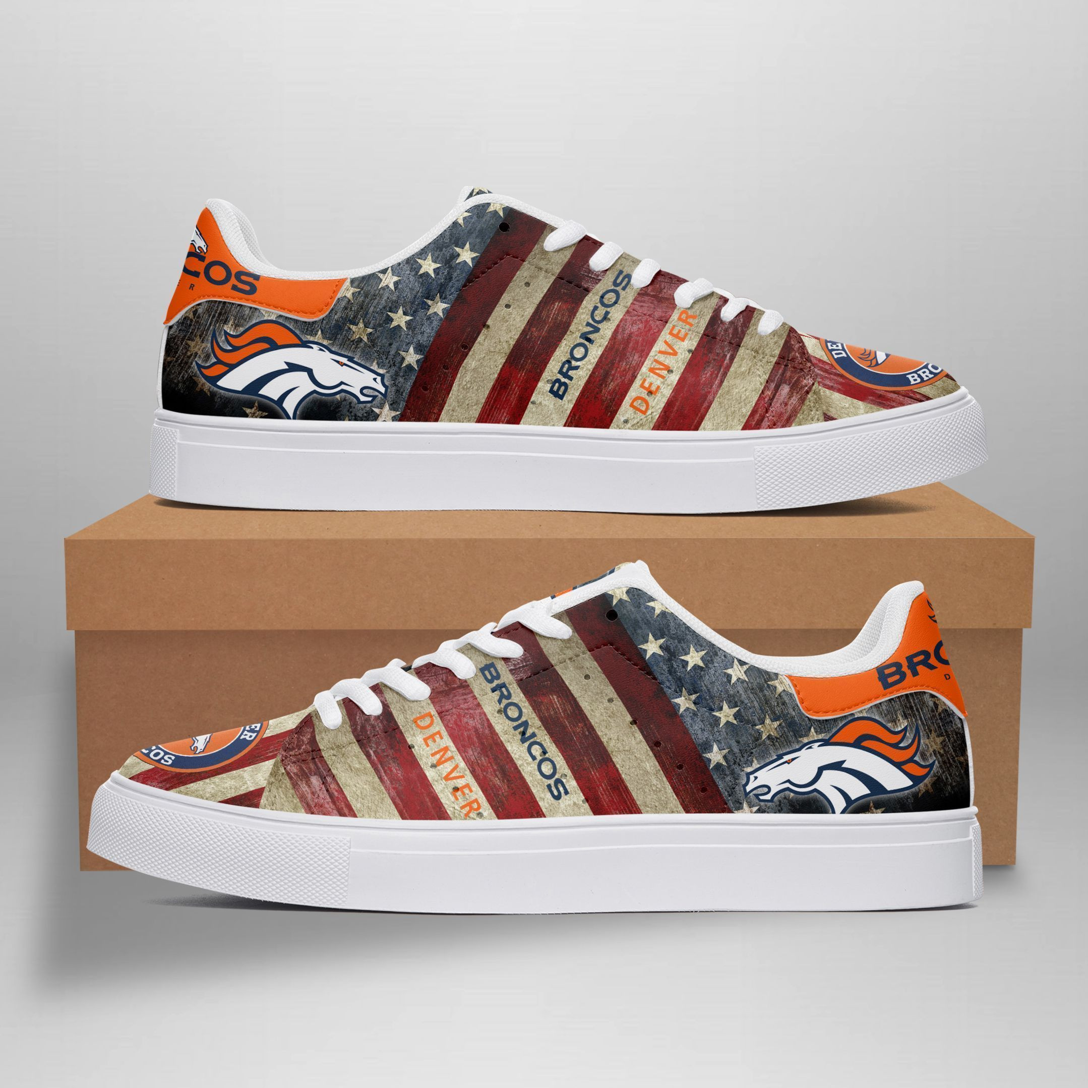 JWFancy Denver Broncos Skate Stan Shoes Sneakes For Men And Women