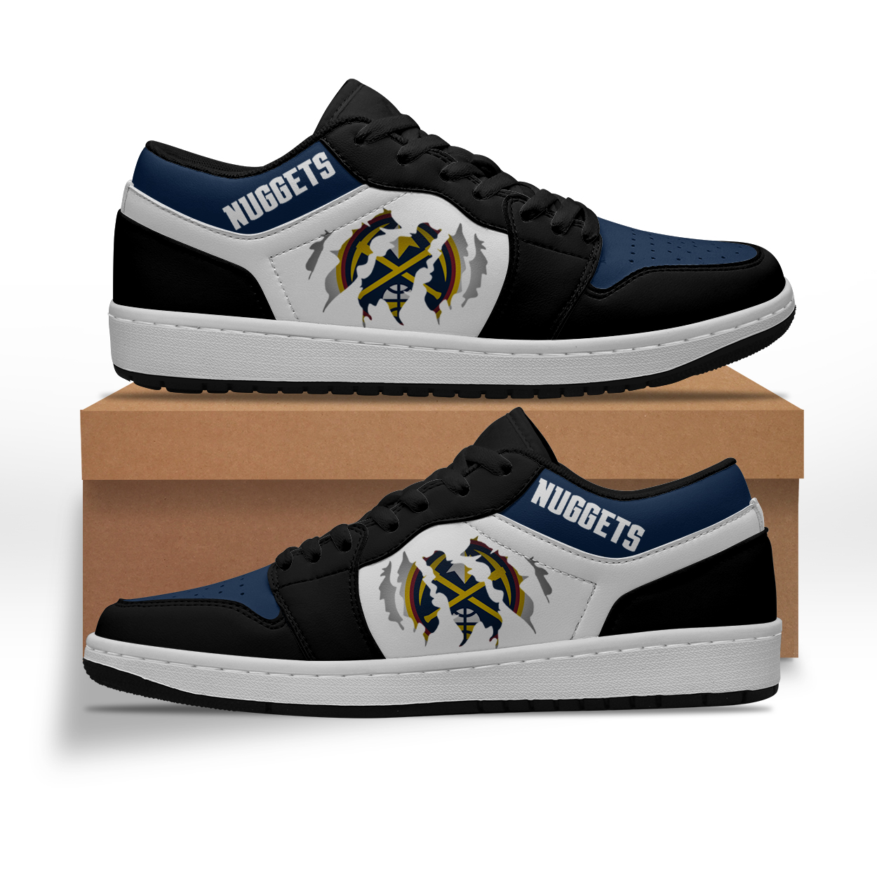 JWFancy Denver Nuggets AJ1 Low Sneakers Shoes For Men And Women