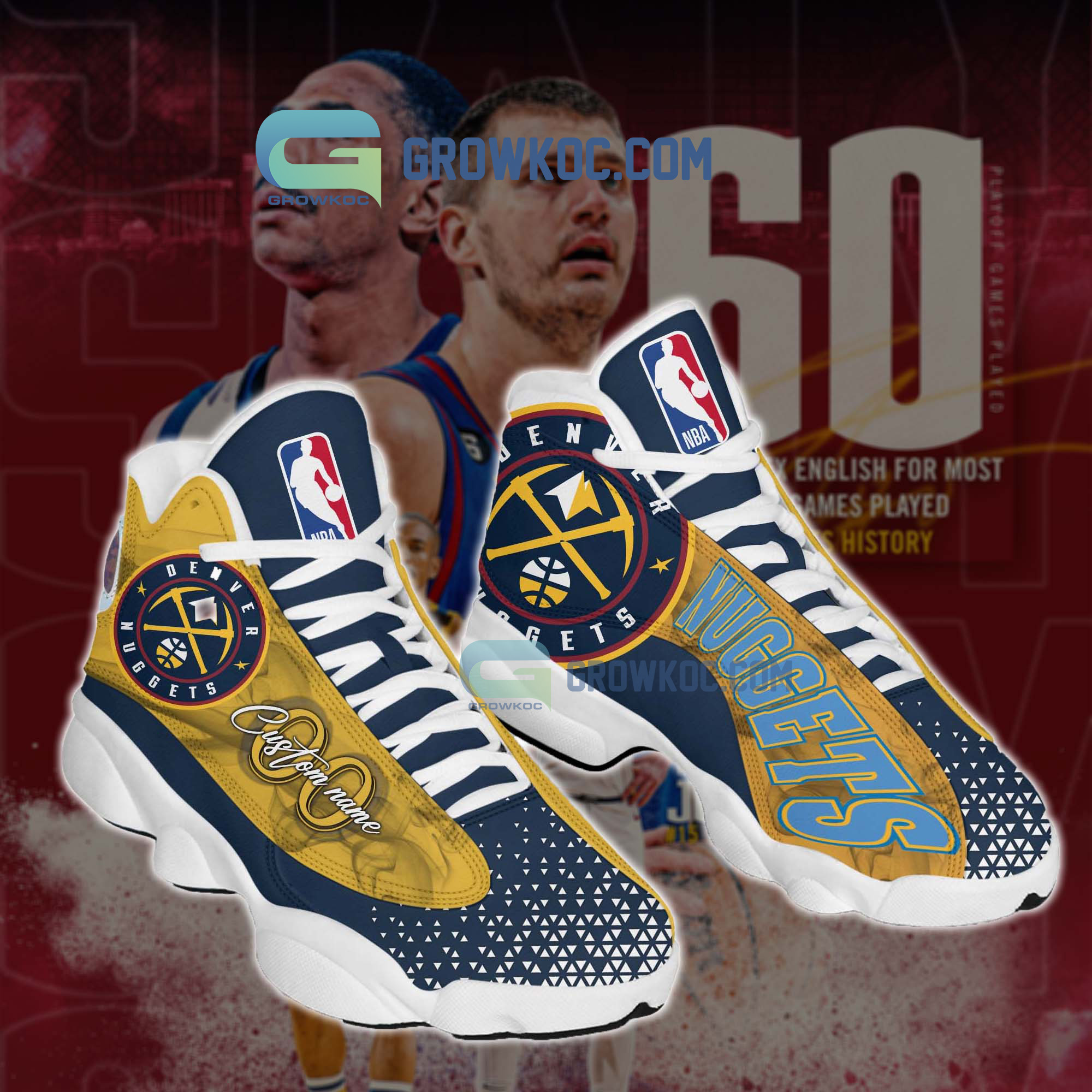 JWFancy Denver Nuggets AJ13 Sneakers Shoes For Men And Women