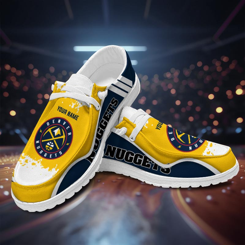 JWFancy Denver Nuggetss Hey Dude Shoes Wally Men's Lace Up Loafers Comfortable For Men And Women