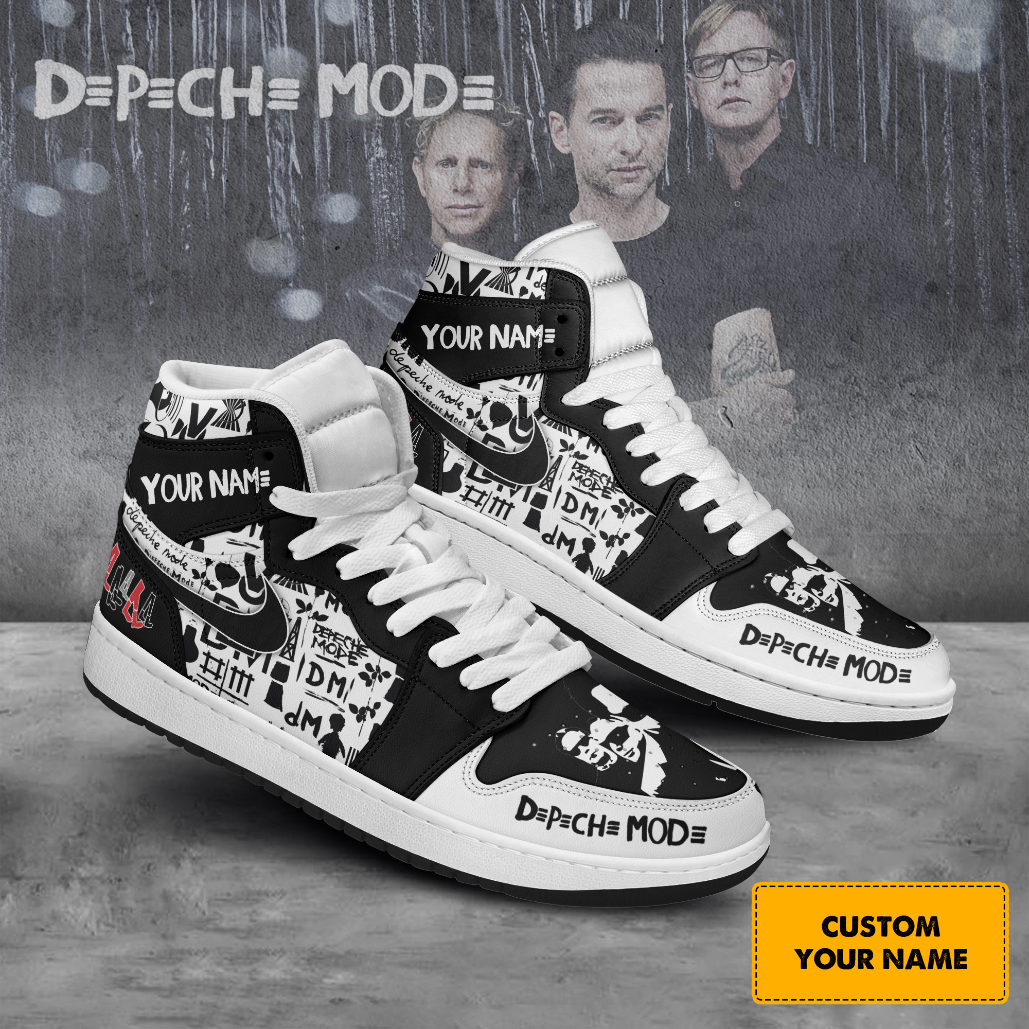 JWFancy Depeche Mode AJ1 High Sneakers Shoes For Men And Women