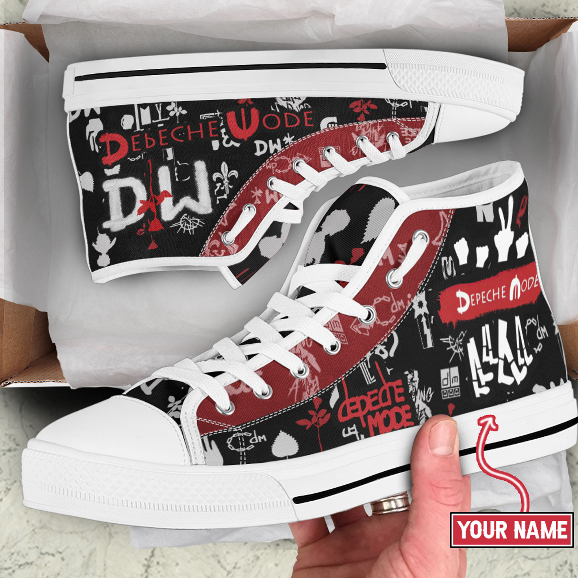 JWFancy Depeche Mode High Top Canvas Sneakers Shoes For Men And Women