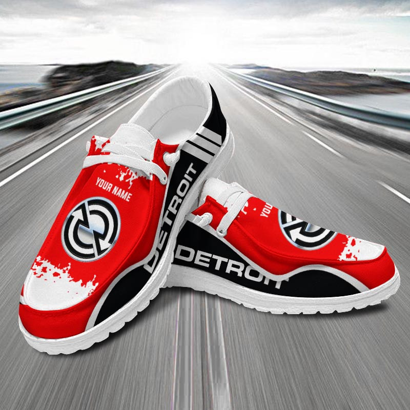 JWFancy Detroit Diesels Hey Dude Shoes Wally Men's Lace Up Loafers Comfortable For Men And Women