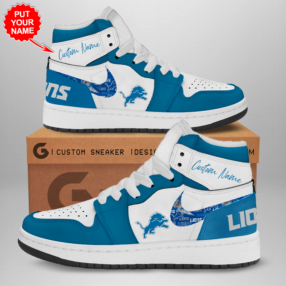 JWFancy Detroit Lions AJ1 High Sneakers Shoes For Men And Women
