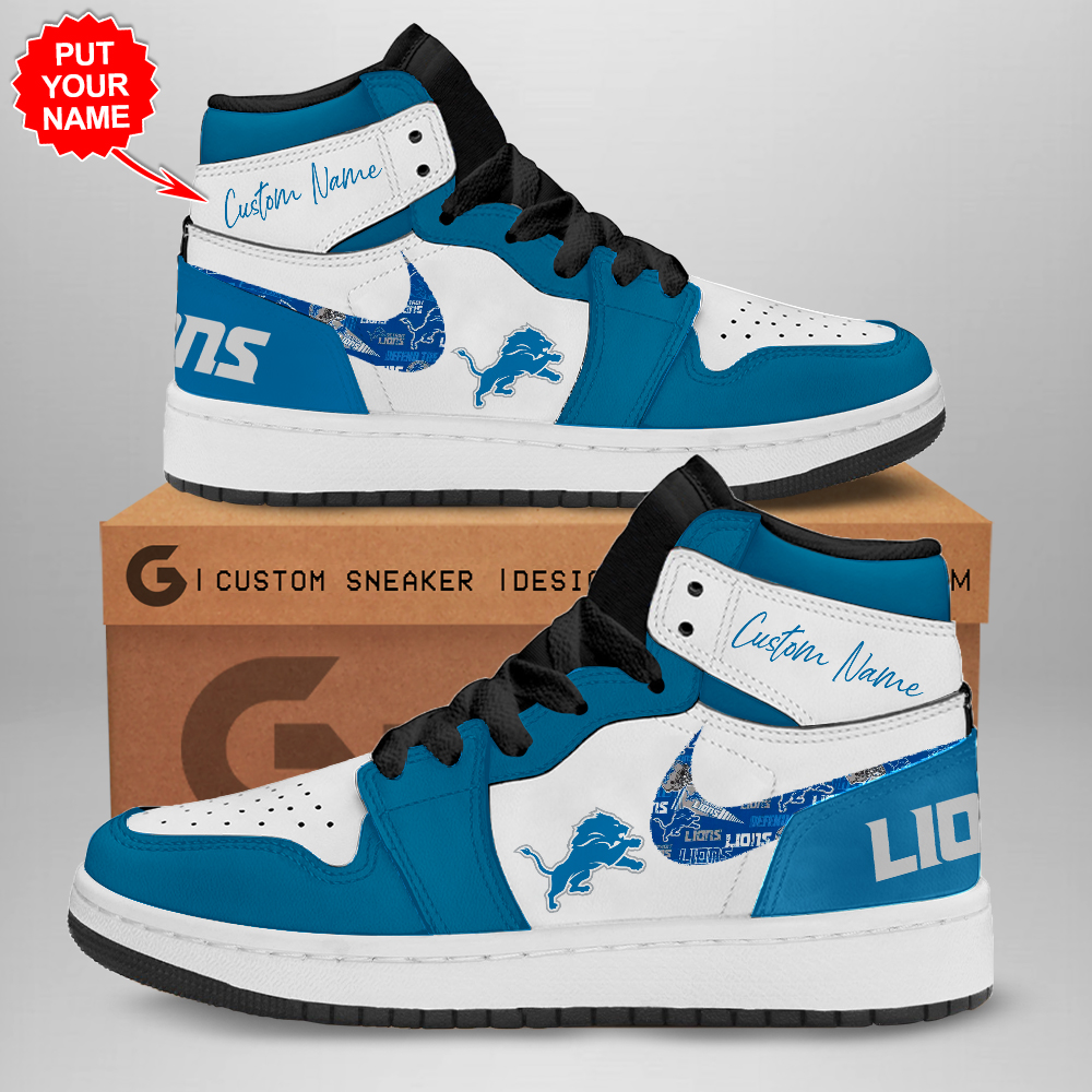 JWFancy Detroit Lions AJ1 High Sneakers Shoes For Men And Women