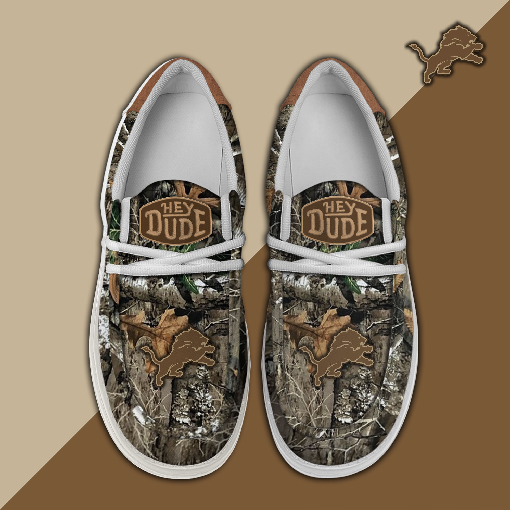 JWFancy Detroit Lions Hey Dude Shoes Wally Men's Lace Up Loafers Comfortable For Men And Women