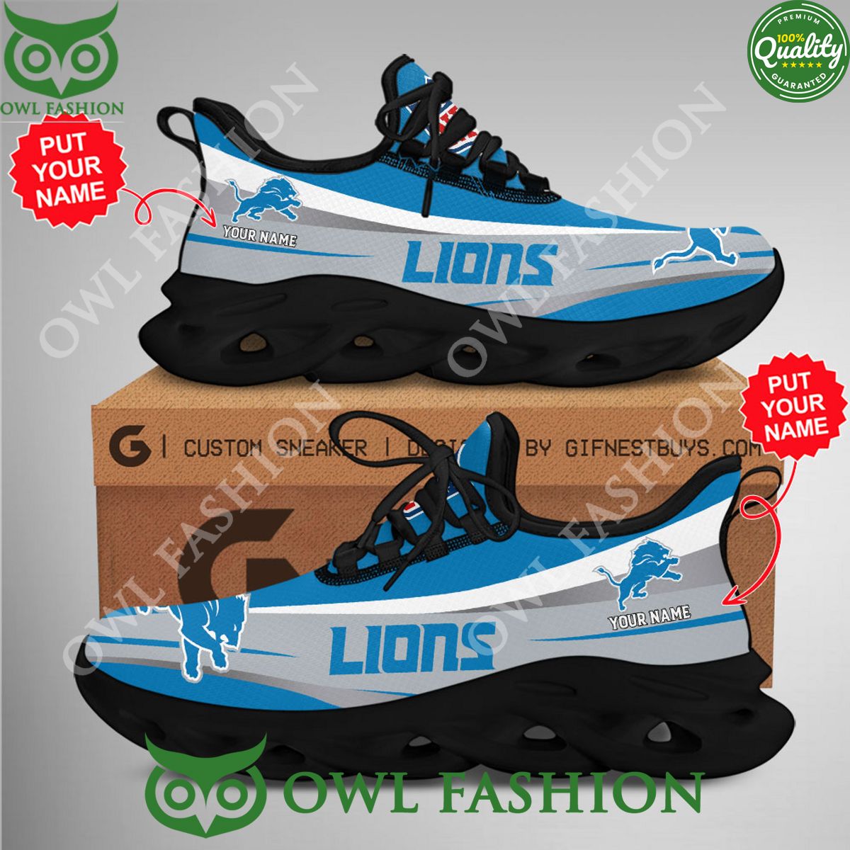 JWFancy Detroit Lions Max Soul Shoes Sneakers For Men And Women