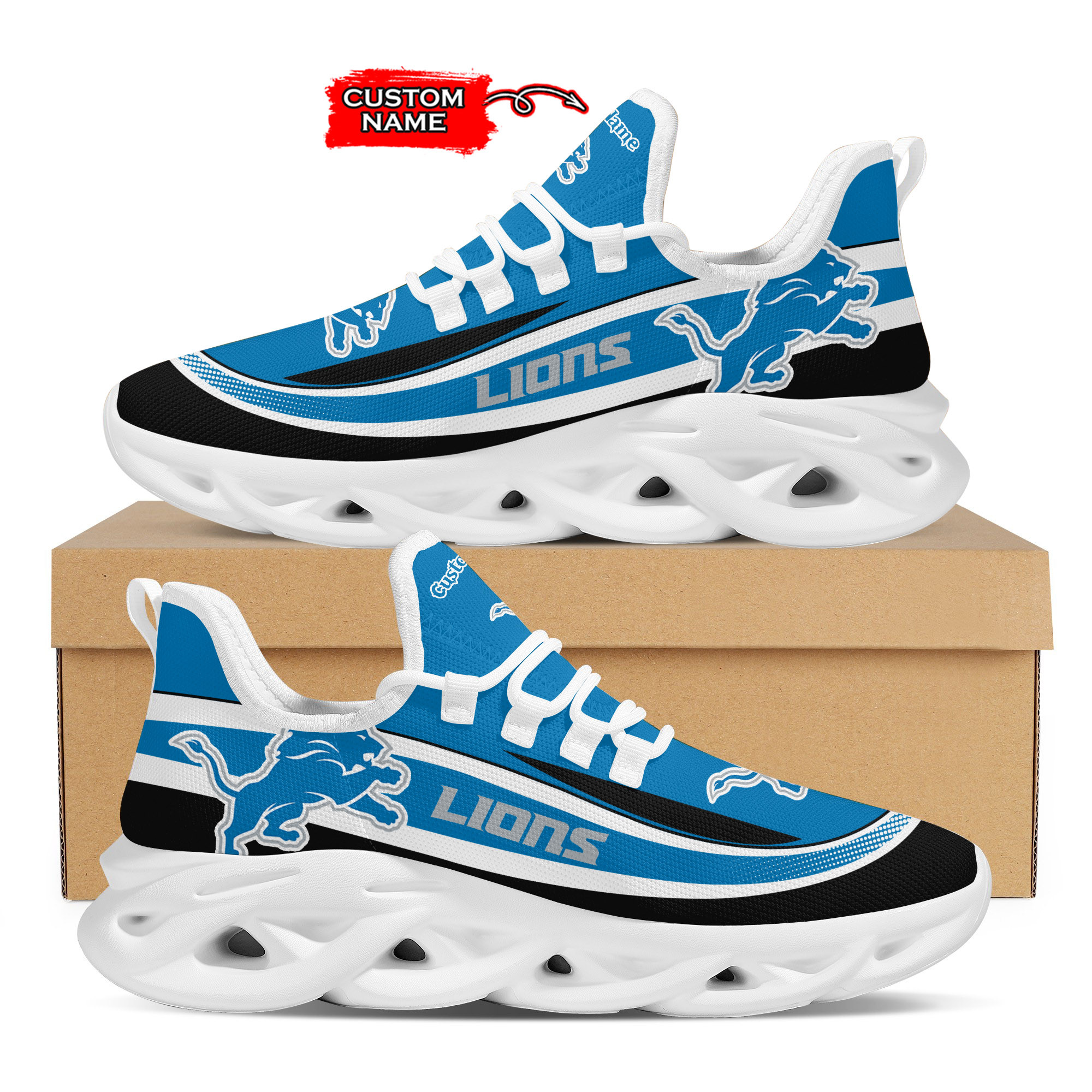 JWFancy Detroit Lions Max Soul Shoes Sneakers For Men And Women