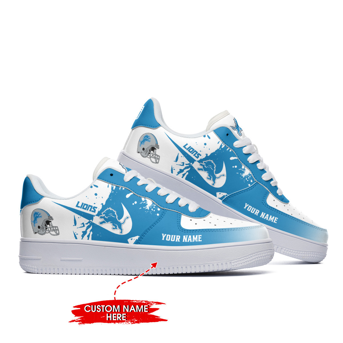 JWFancy Detroit Lions NFL Air Low-Top Sneakers Shoes For Men And Women