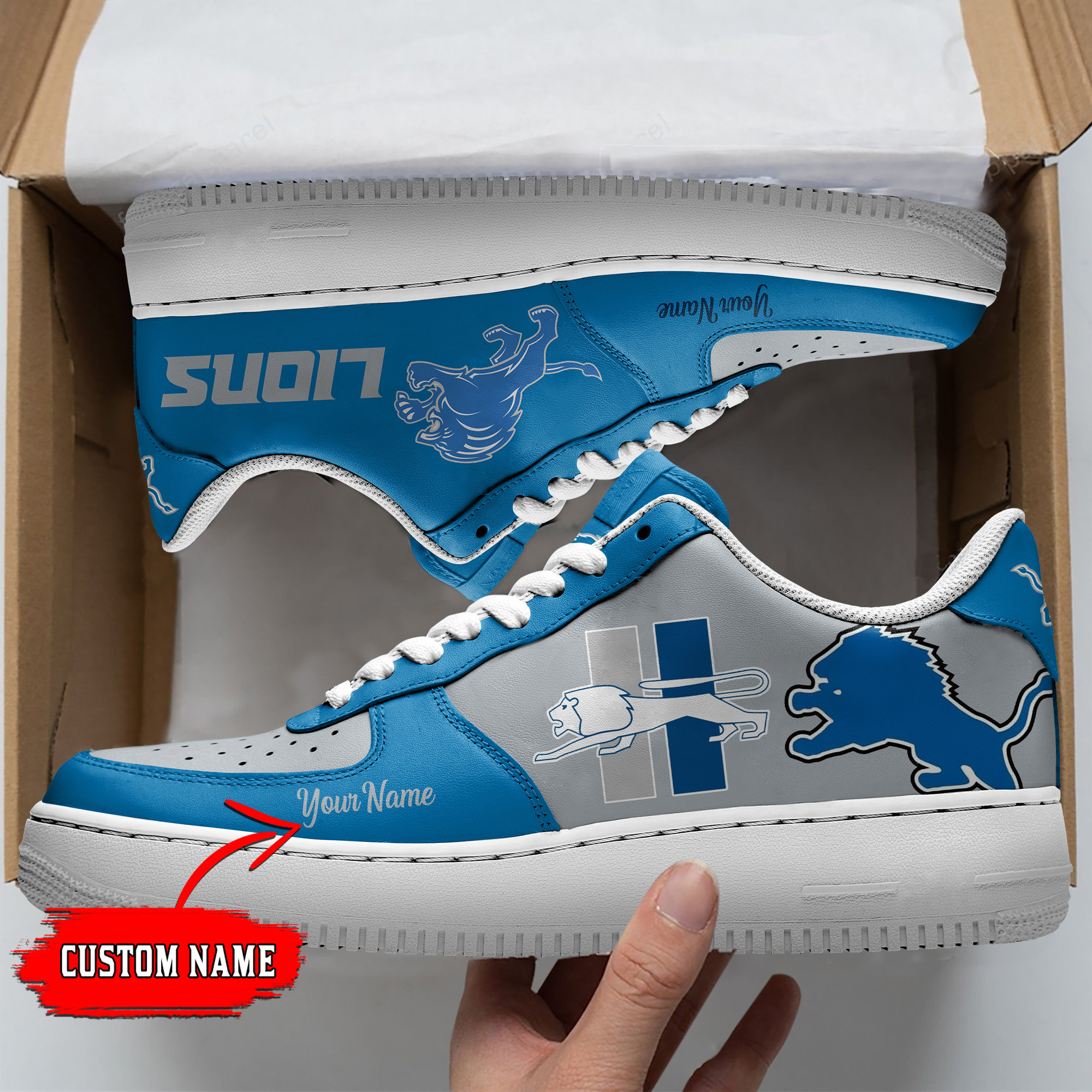 JWFancy Detroit Lions NFL Air Low-Top Sneakers Shoes For Men And Women