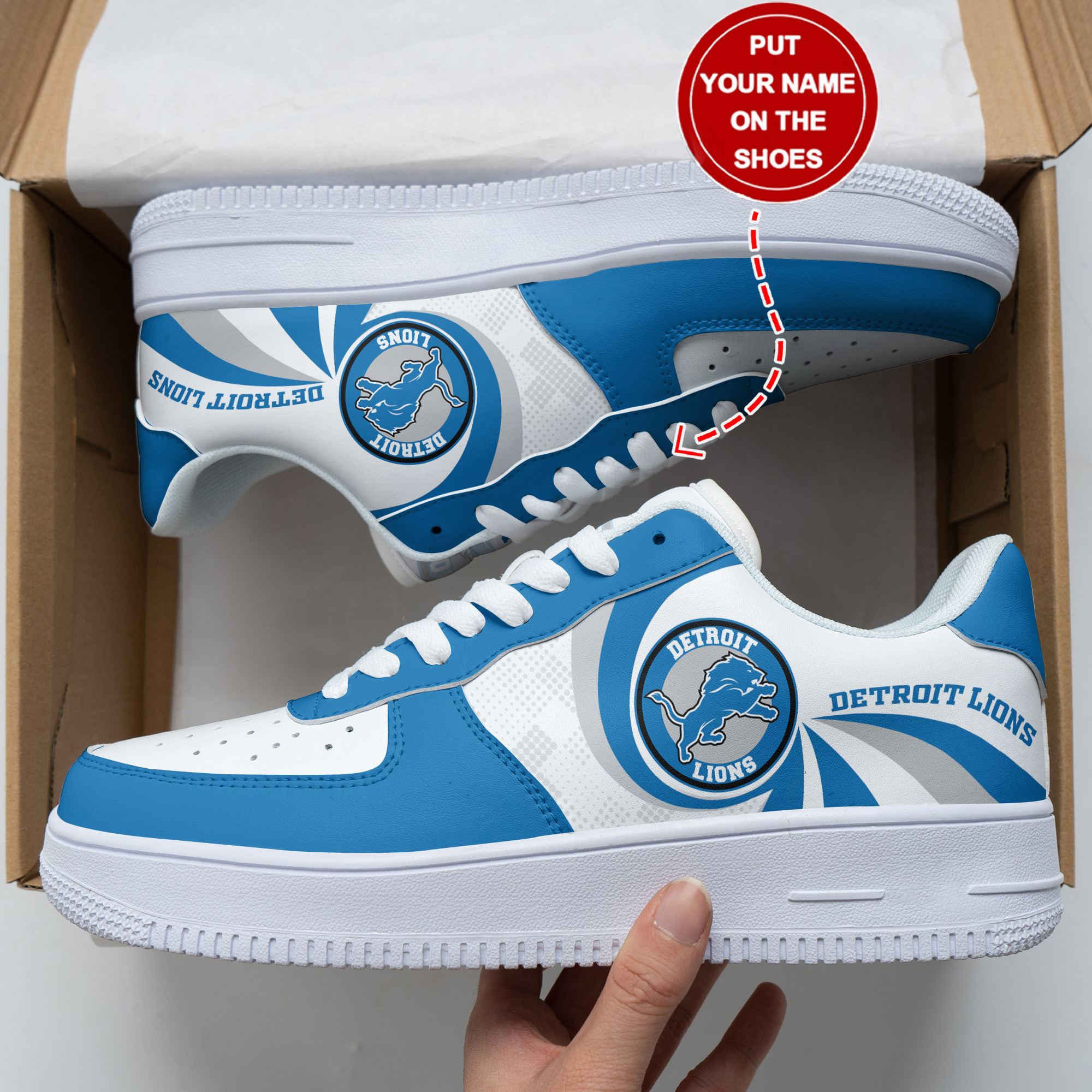 JWFancy Detroit Lions NFL Air Low-Top Sneakers Shoes For Men And Women