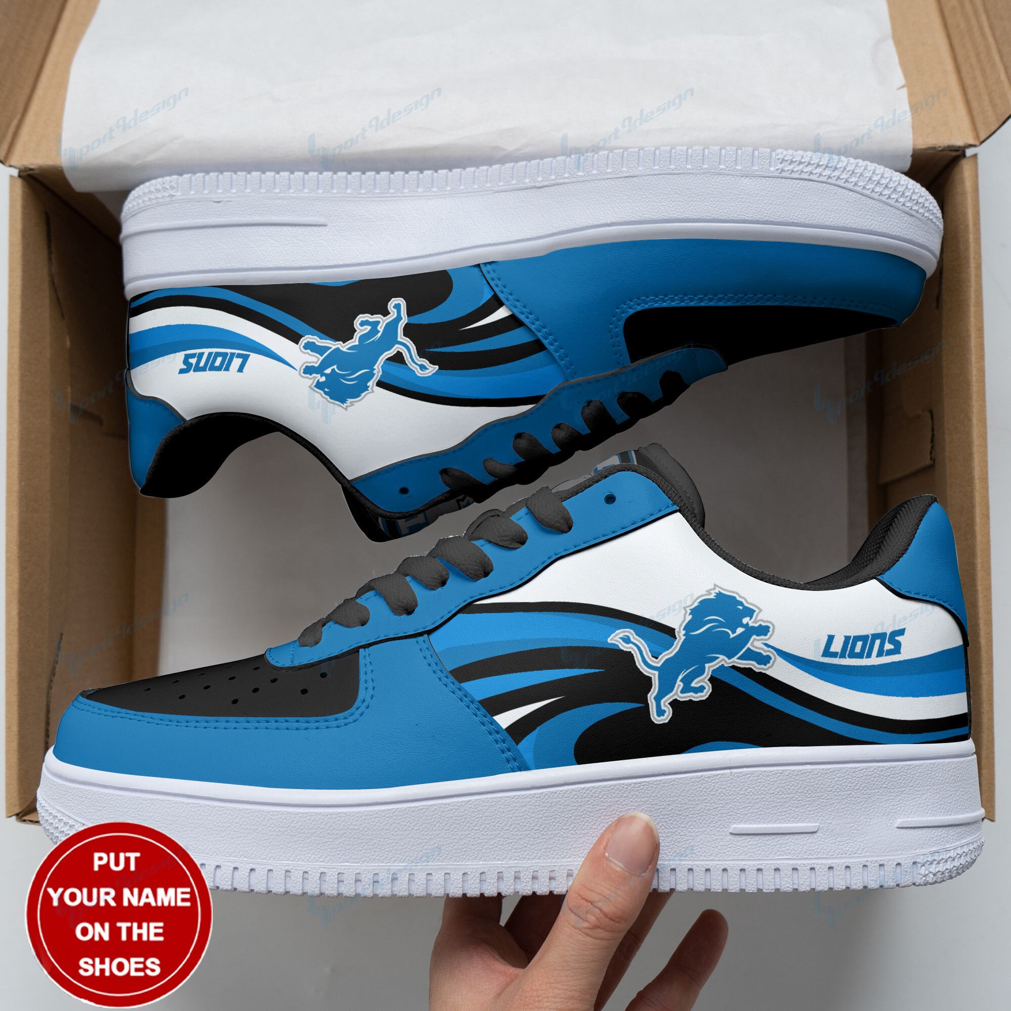 JWFancy Detroit Lions NFL Air Low-Top Sneakers Shoes For Men And Women