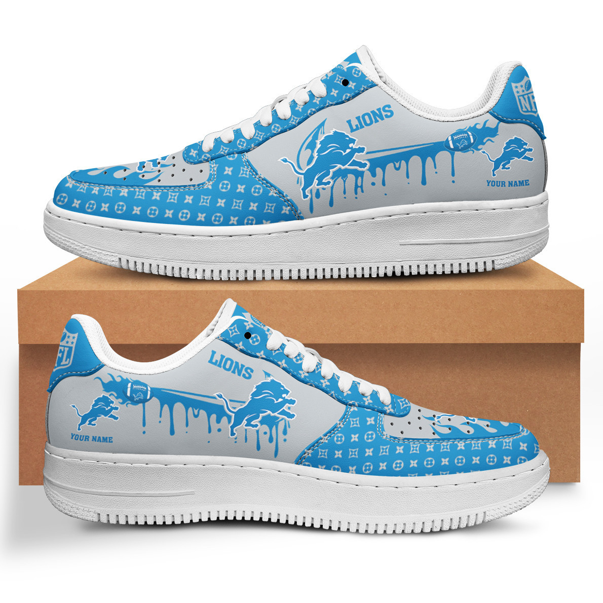 JWFancy Detroit Lions NFL Air Low-Top Sneakers Shoes For Men And Women