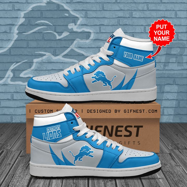 JWFancy Detroit Lions NFL AJ1 High Sneakers Shoes For Men And Women