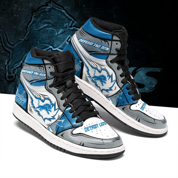 JWFancy Detroit Lions NFL AJ1 High Sneakers Shoes For Men And Women