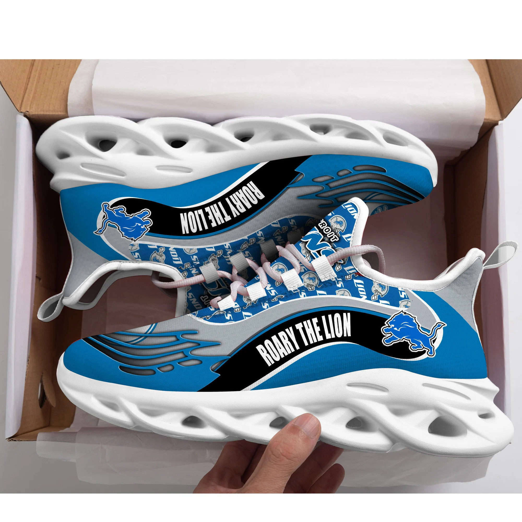 JWFancy Detroit Lions NFL Max Soul Shoes Sneakers For Men And Women