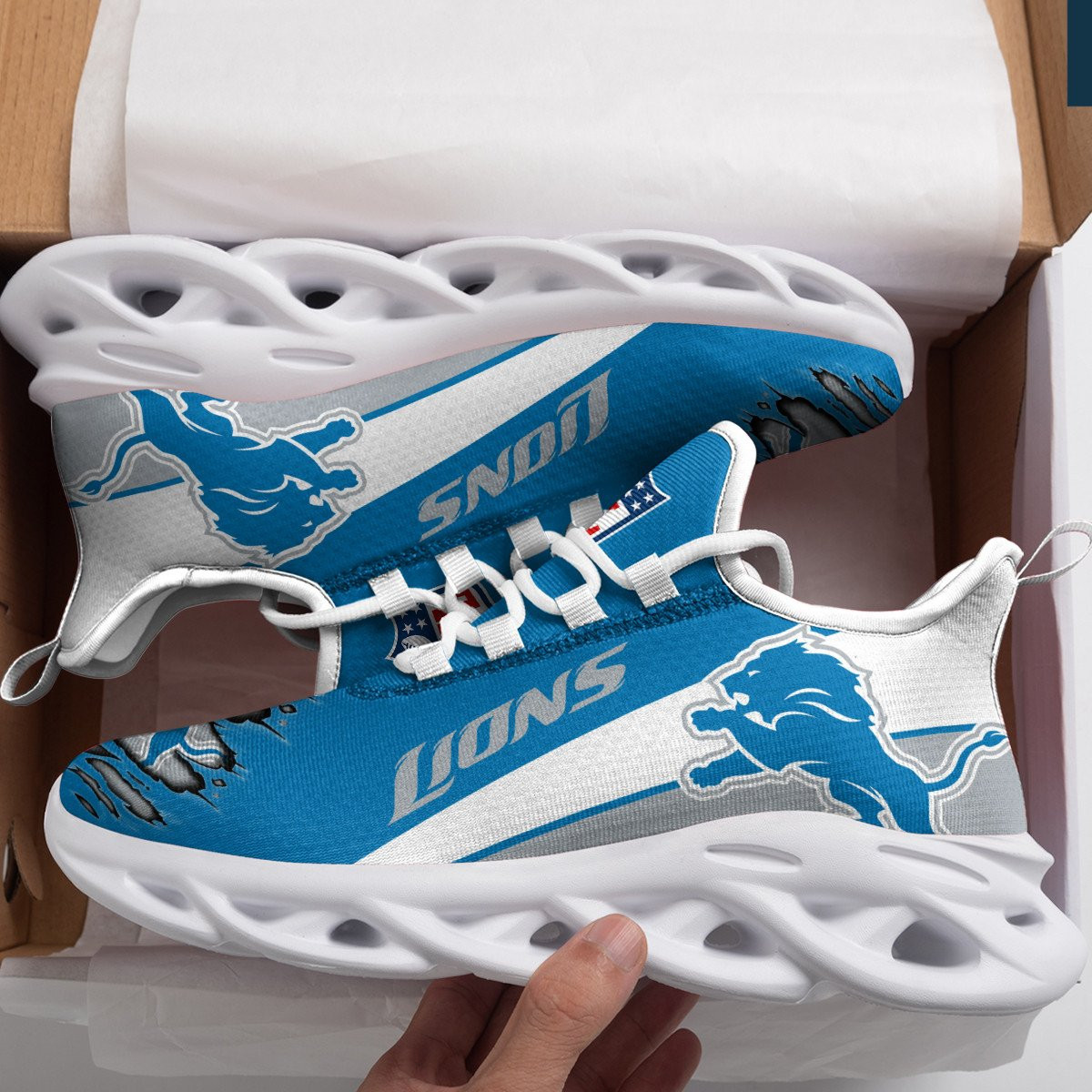 JWFancy Detroit Lions NFL Max Soul Shoes Sneakers For Men And Women