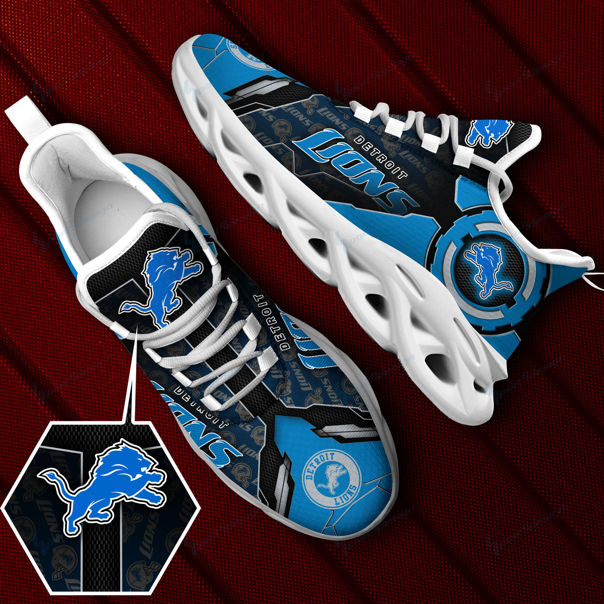 JWFancy Detroit Lions NFL Max Soul Shoes Sneakers For Men And Women