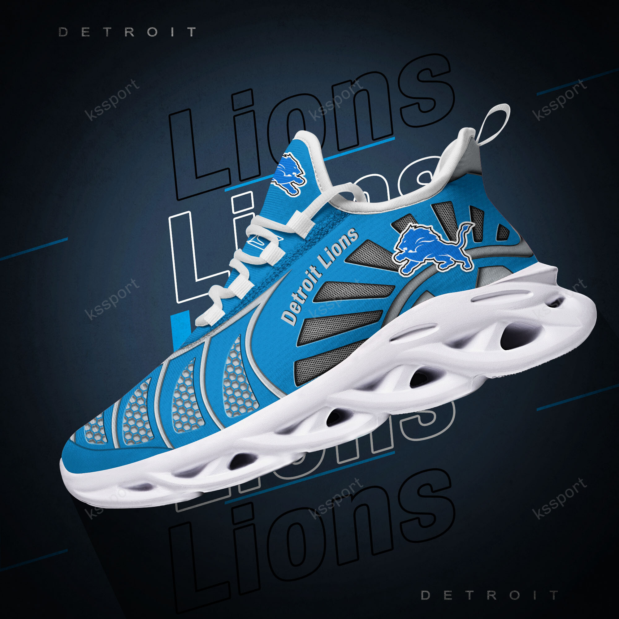 JWFancy Detroit Lions NFL Max Soul Shoes Sneakers For Men And Women