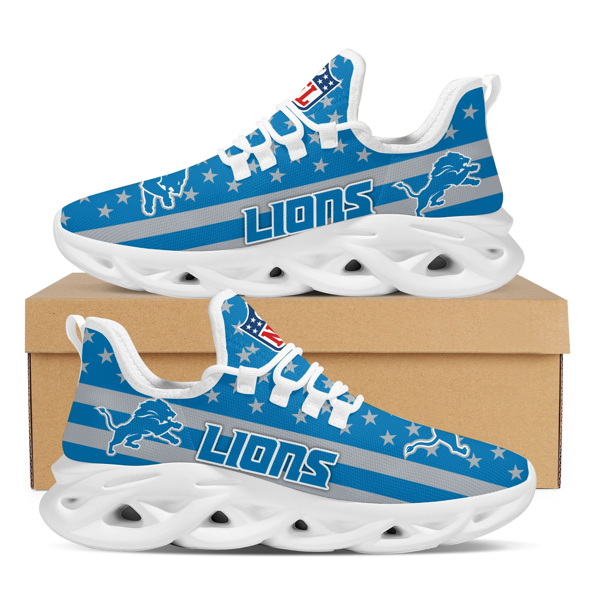 JWFancy Detroit Lions NFL Max Soul Shoes Sneakers For Men And Women