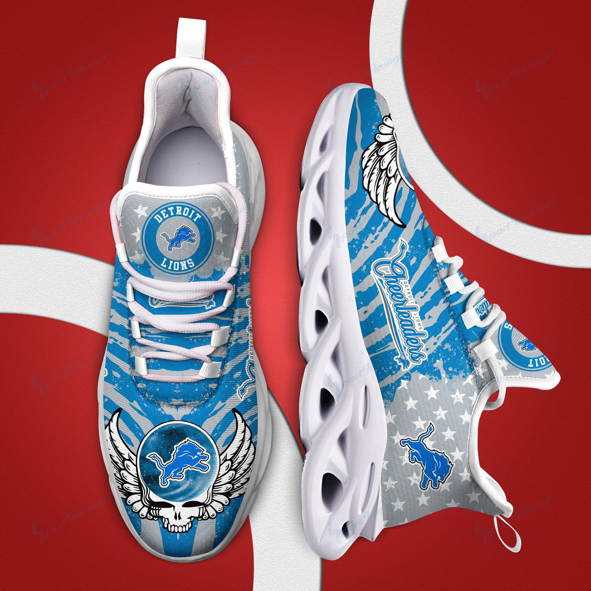 JWFancy Detroit Lions NFL Max Soul Shoes Sneakers For Men And Women