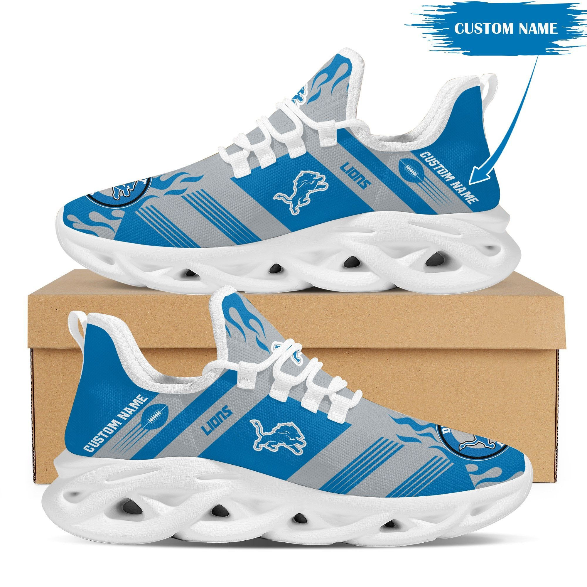 JWFancy Detroit Lions NFL Max Soul Shoes Sneakers For Men And Women
