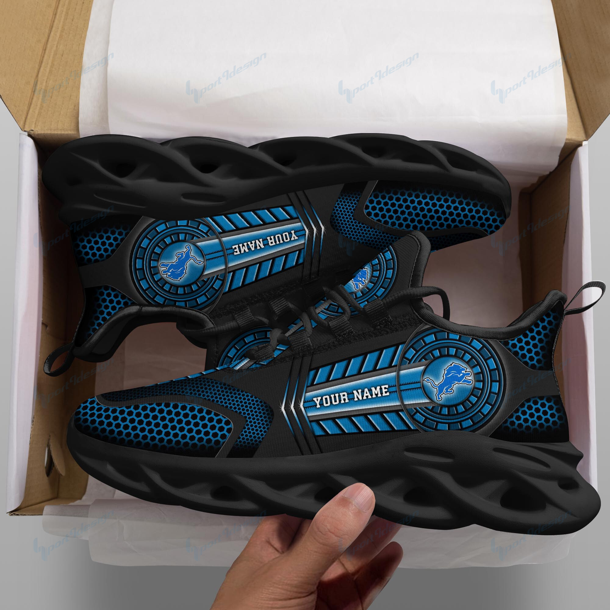 JWFancy Detroit Lions NFL Max Soul Shoes Sneakers For Men And Women