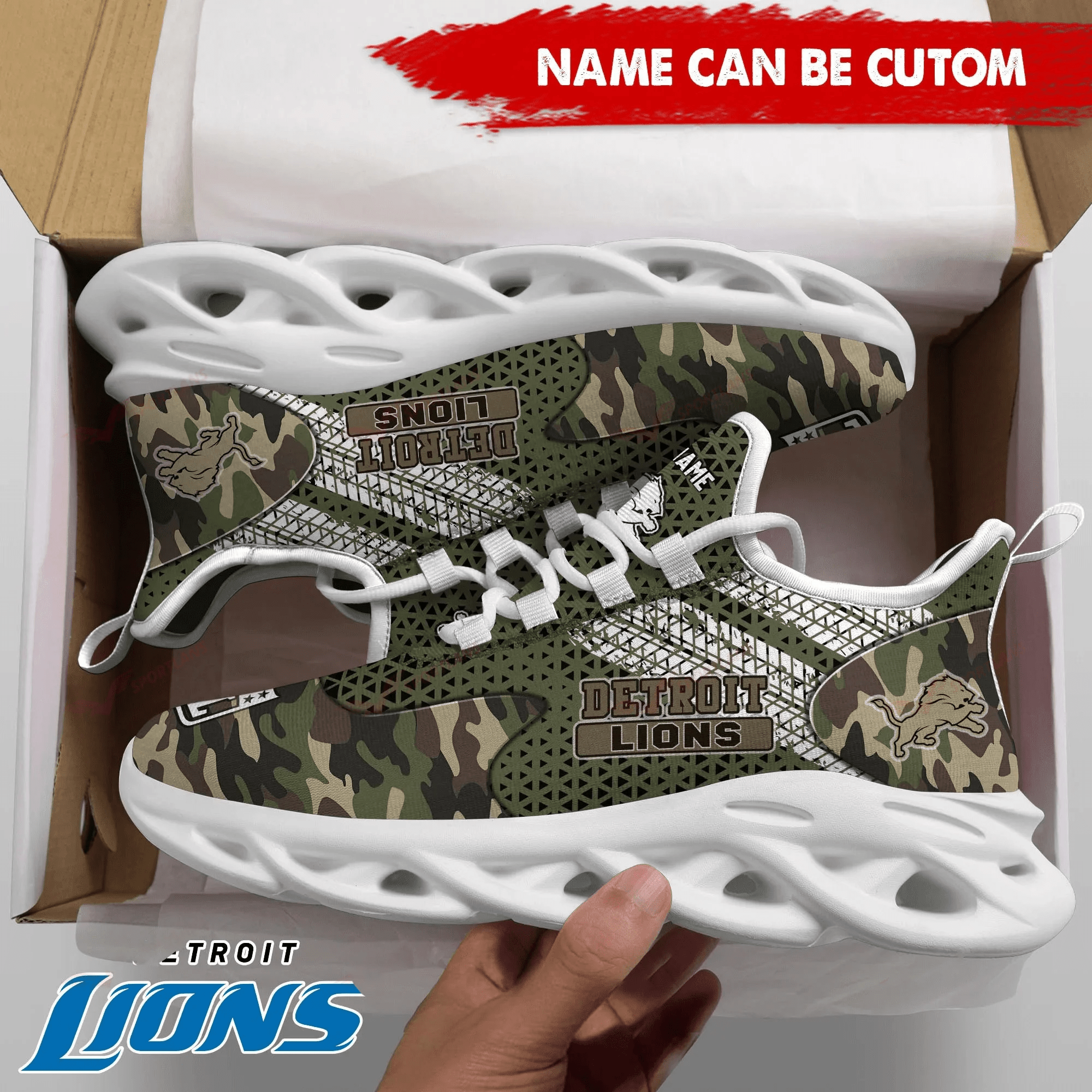 JWFancy Detroit Lions NFL Max Soul Shoes Sneakers For Men And Women