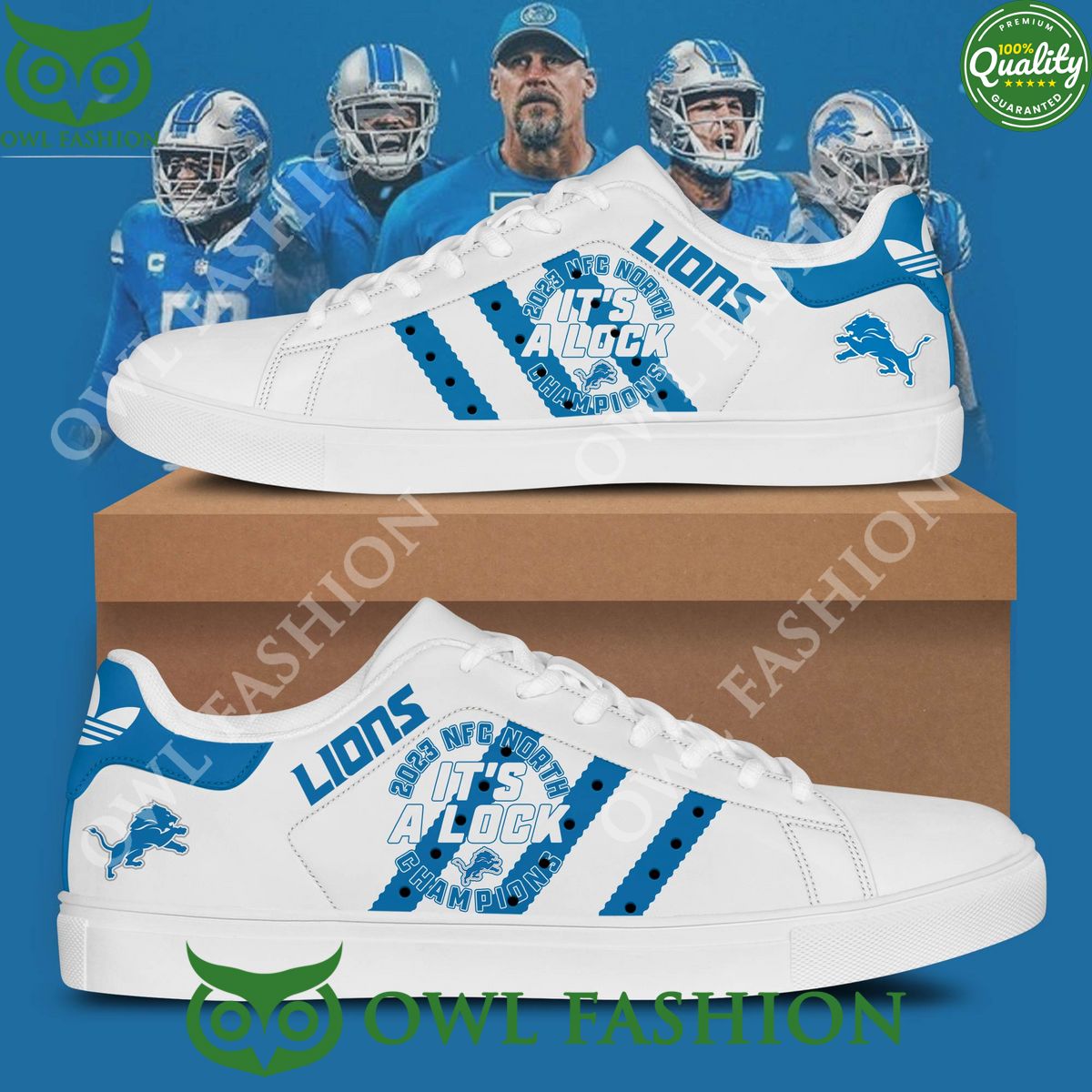 JWFancy Detroit Lions Skate Stan Shoes Sneakes For Men And Women