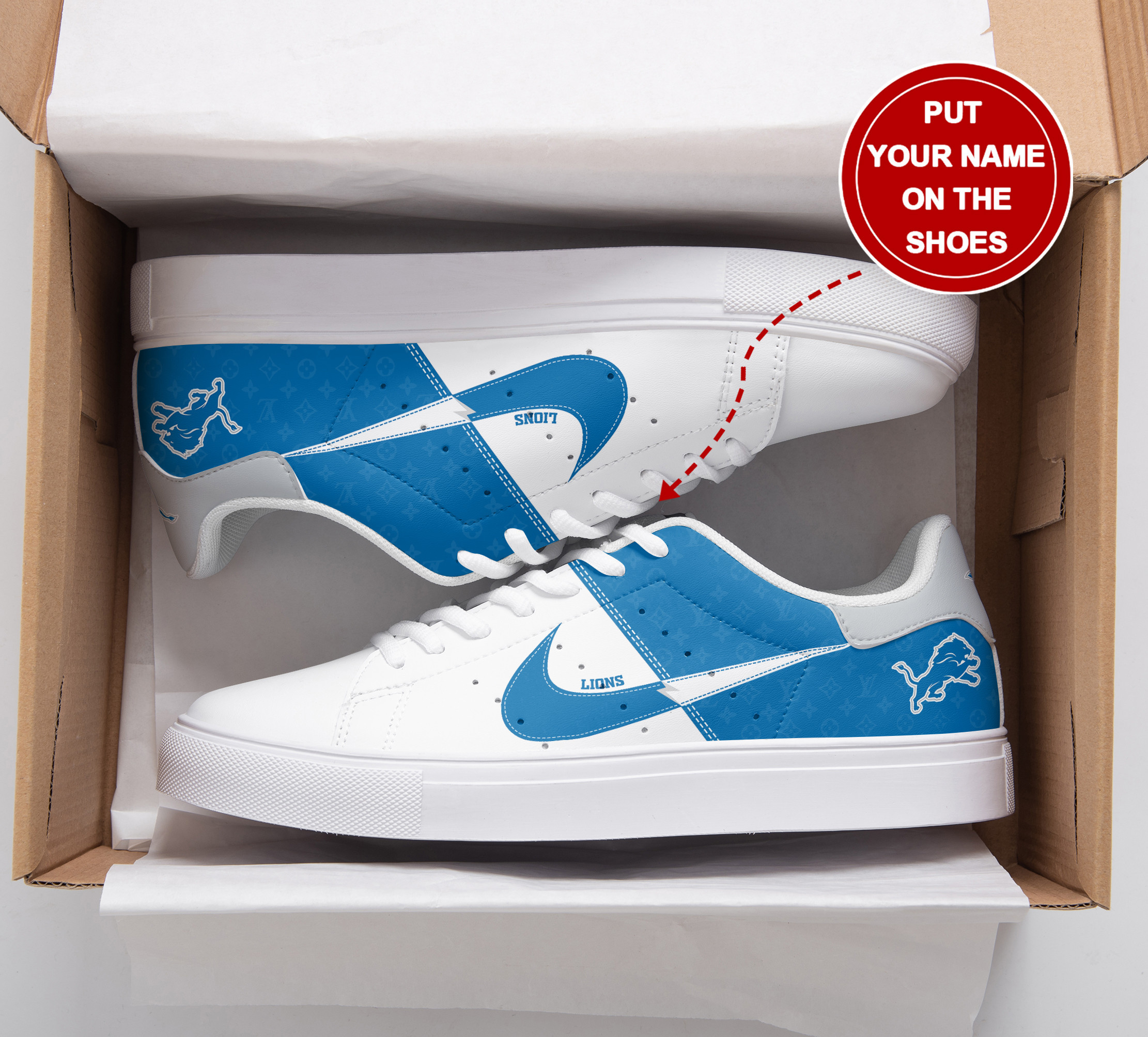 JWFancy Detroit Lions Skate Stan Shoes Sneakes For Men And Women