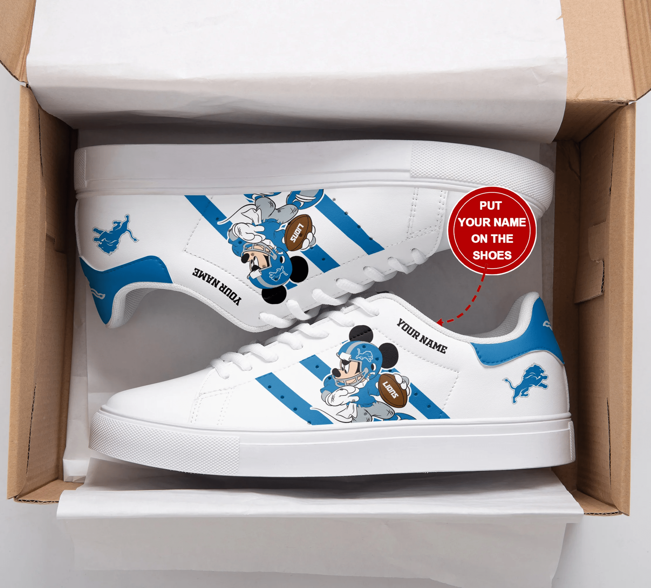 JWFancy Detroit Lions Skate Stan Shoes Sneakes For Men And Women