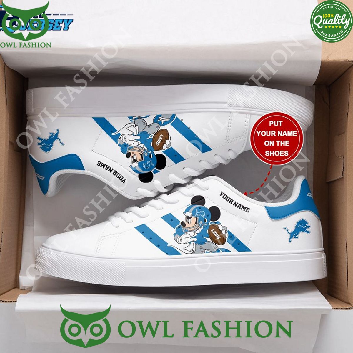 JWFancy Detroit Lions Skate Stan Shoes Sneakes For Men And Women